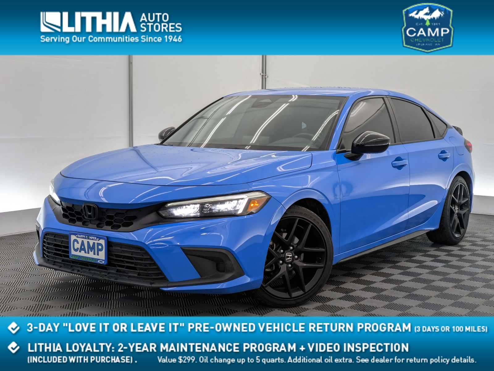 Boost Blue Pearl 2024 Honda Civic Hatchback Sport FWD Hatchback Front-Wheel Drive Continuously Variable Transmission