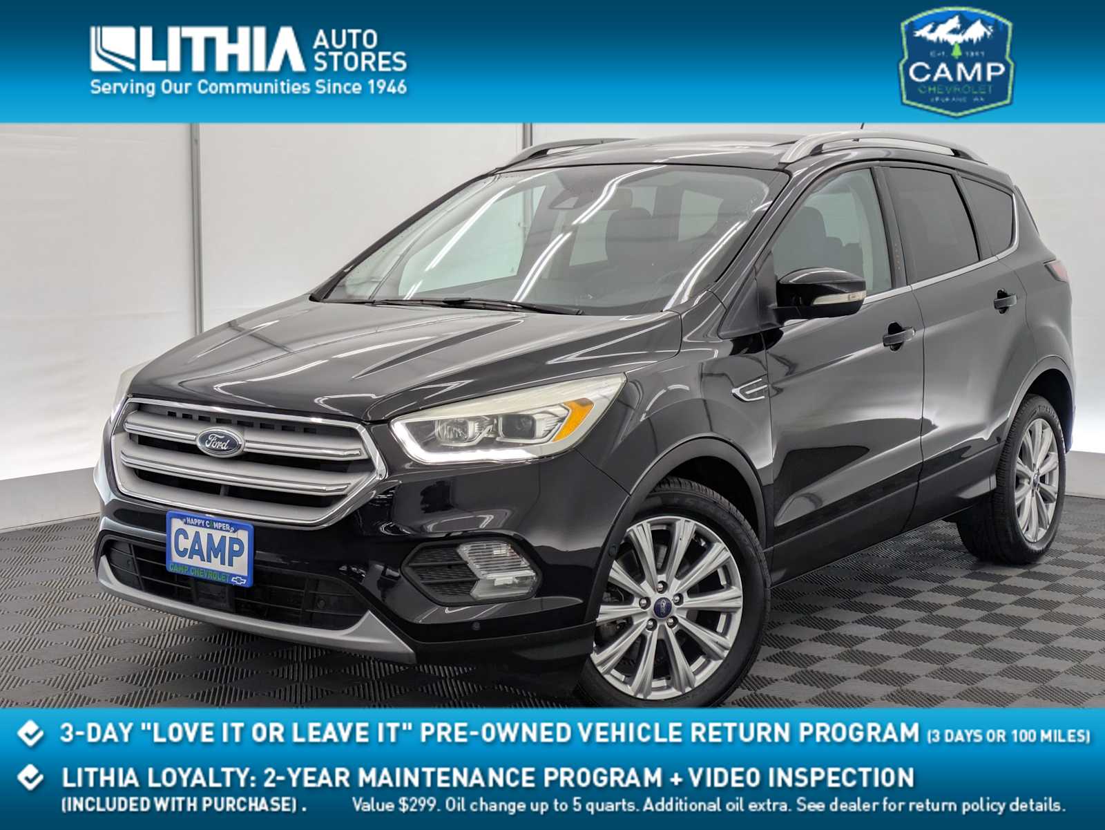 Shadow Black 2018 Ford Escape Titanium FWD SUV / Crossover Front-Wheel Drive 6-Speed Automatic