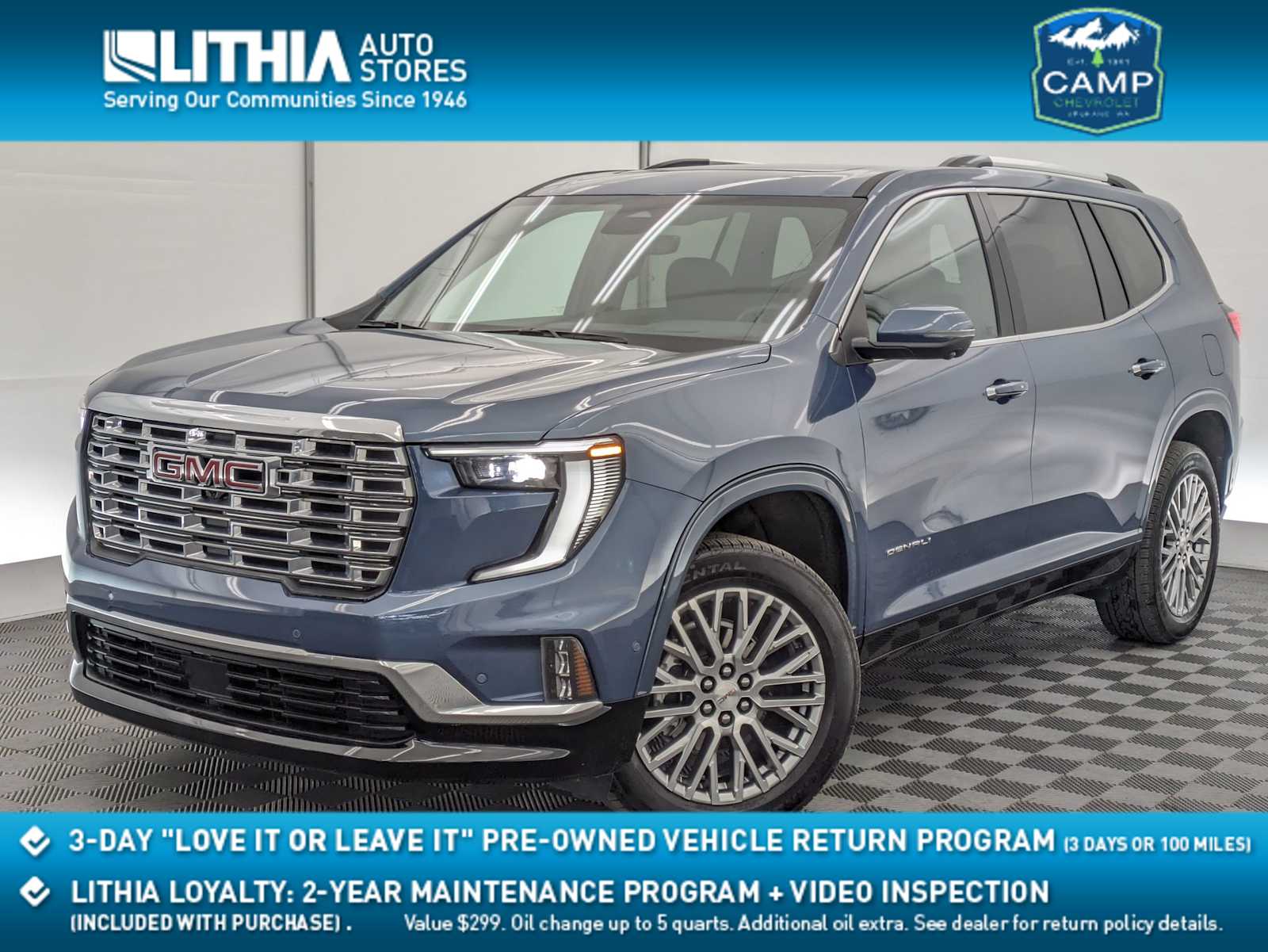 Blue 2025 GMC Acadia Denali AWD SUV / Crossover Four-Wheel Drive 8-Speed Automatic