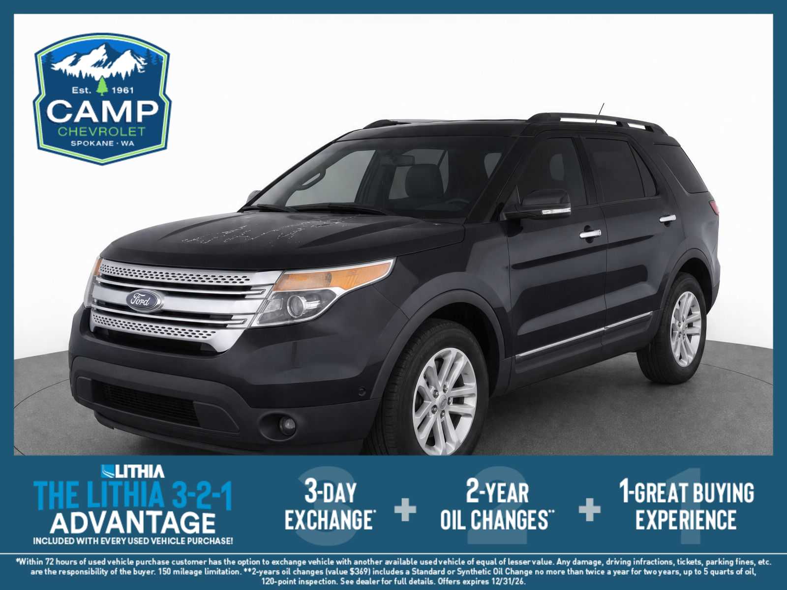 Tuxedo Black Metallic 2012 Ford Explorer SUV / Crossover Front-Wheel Drive 6-Speed Automatic