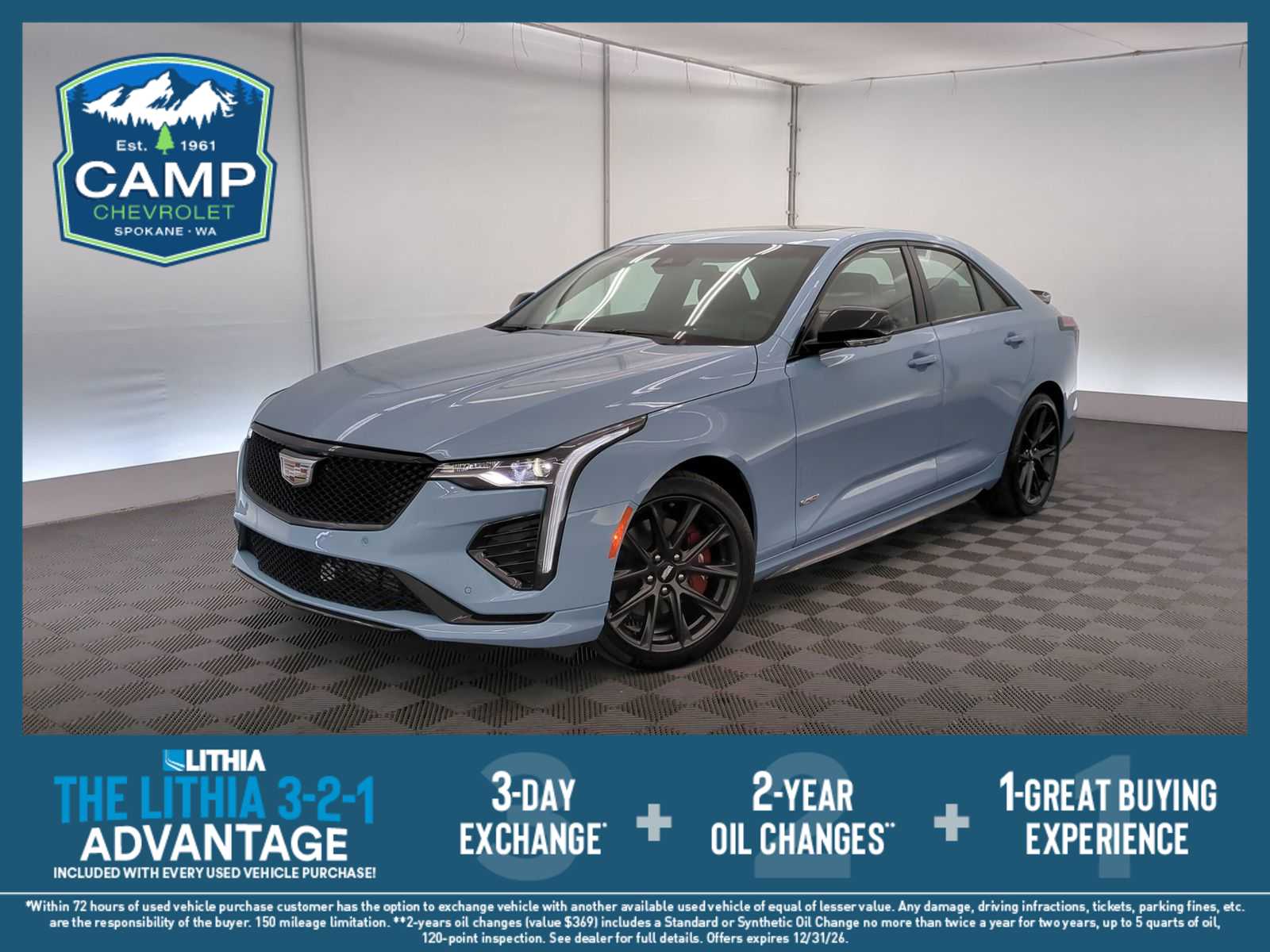 Blue 2025 Cadillac CT4 Sedan All-Wheel Drive Automatic