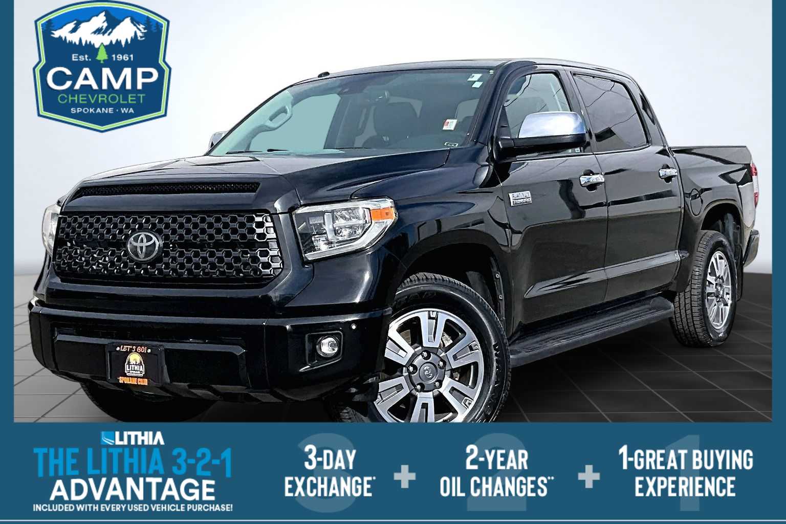 Midnight Black Metallic 2019 Toyota Tundra Pickup Truck Four-Wheel Drive 6-Speed Automatic