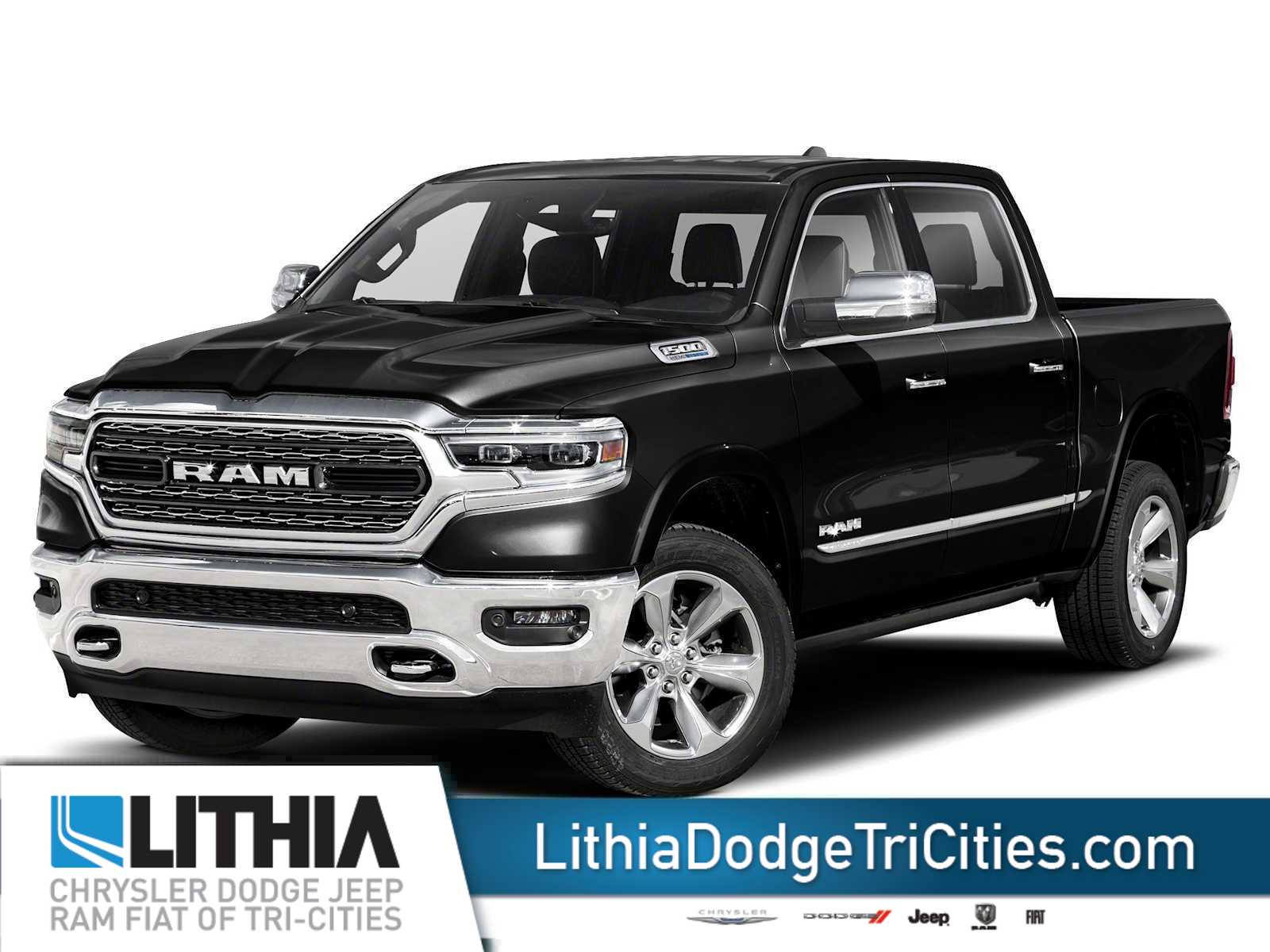 Diamond Black Crystal Pearlcoat 2022 RAM 1500 Limited Crew Cab 4WD Pickup Truck Four-Wheel Drive 8-Speed Automatic
