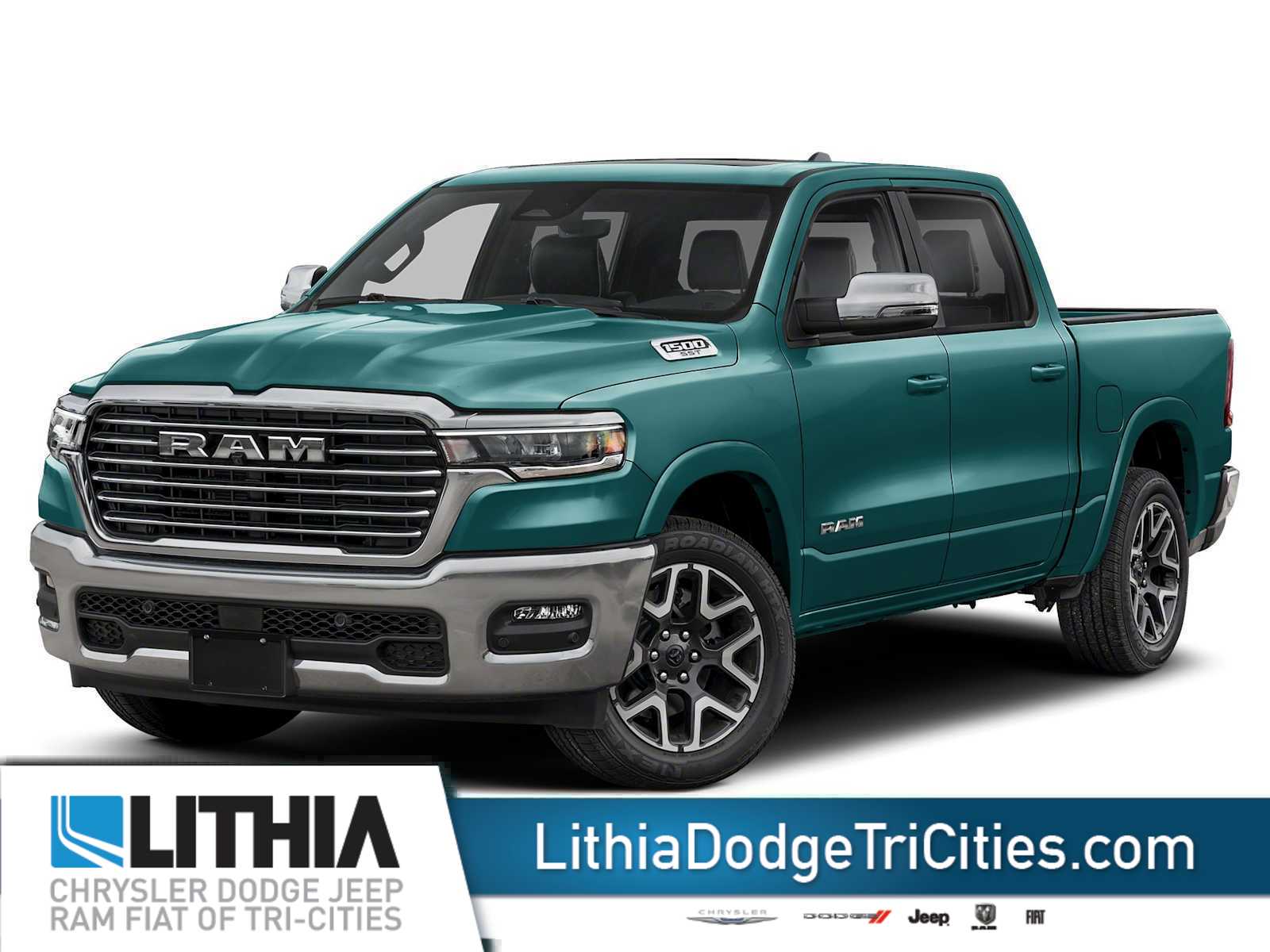 Serrano Green Metallic 2026 RAM 1500 Laramie Crew Cab 4WD Pickup Truck Four-Wheel Drive 8-Speed Automatic