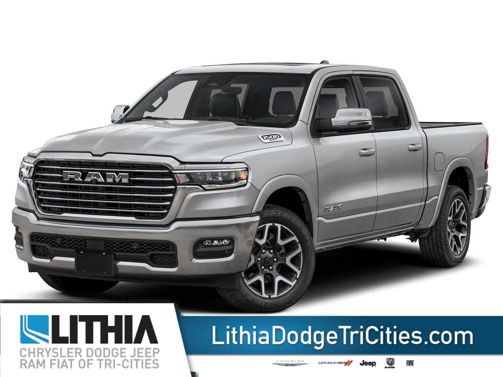 Silver Zynith 2026 RAM 1500 Laramie Crew Cab 4WD Pickup Truck Four-Wheel Drive 8-Speed Automatic