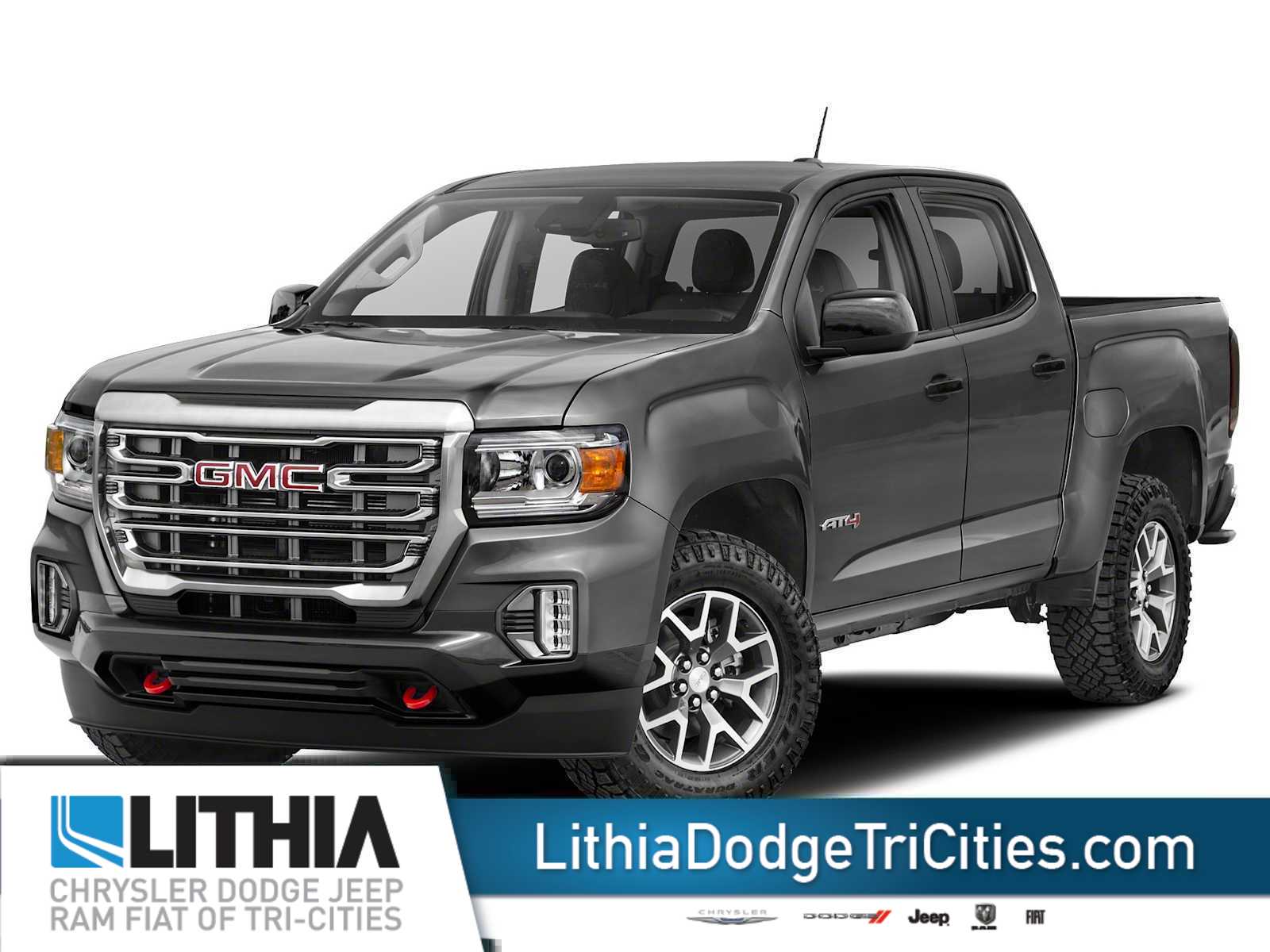 Gray (Satin Steel Metallic) 2021 GMC Canyon Pickup Truck Four-Wheel Drive 6-Speed Automatic