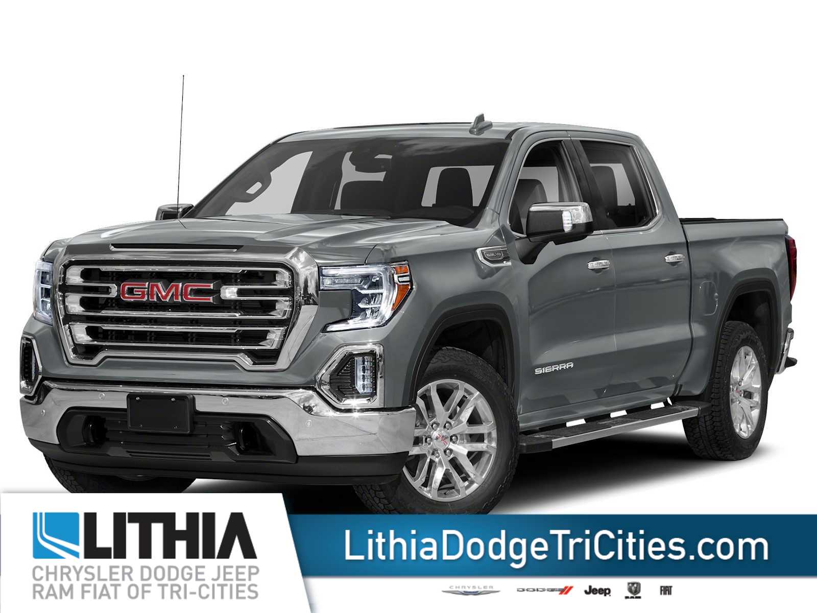 Gray 2019 GMC Sierra 1500 SLT Crew Cab 4WD Pickup Truck Four-Wheel Drive Automatic