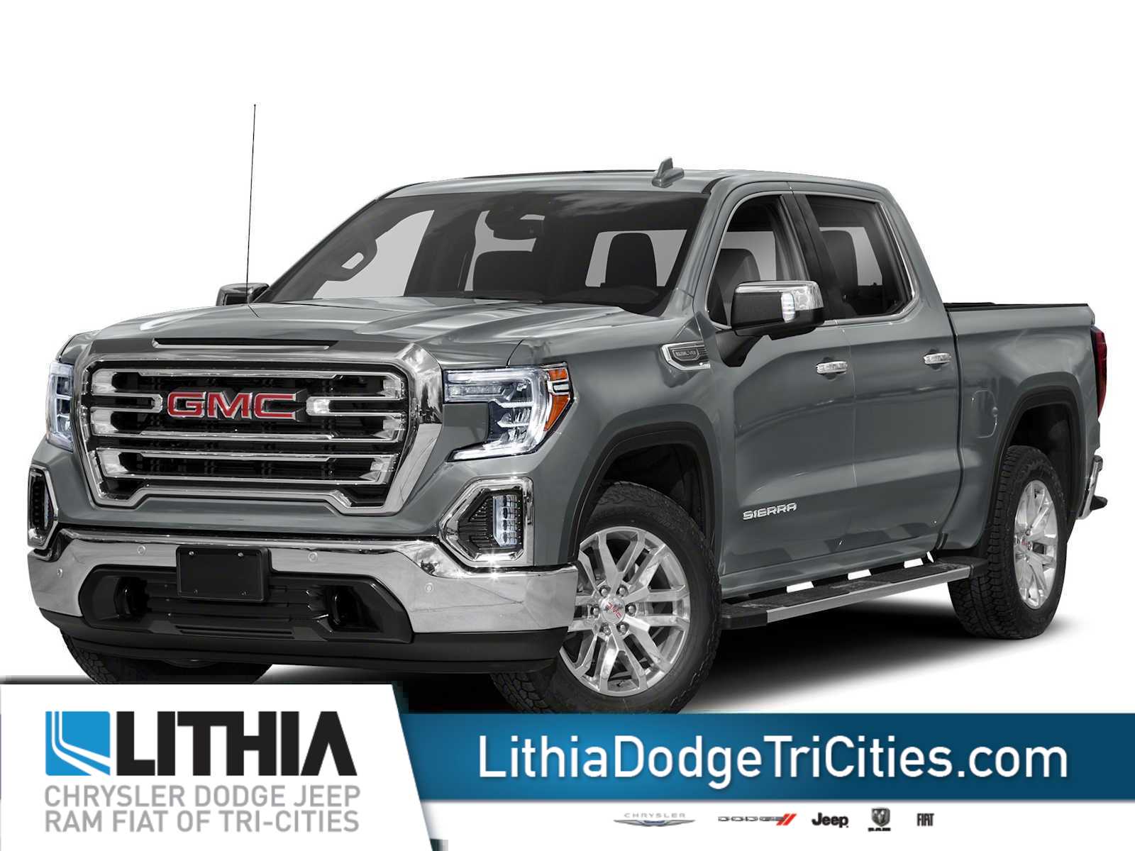 Gray 2019 GMC Sierra 1500 SLT Crew Cab 4WD Pickup Truck Four-Wheel Drive Automatic