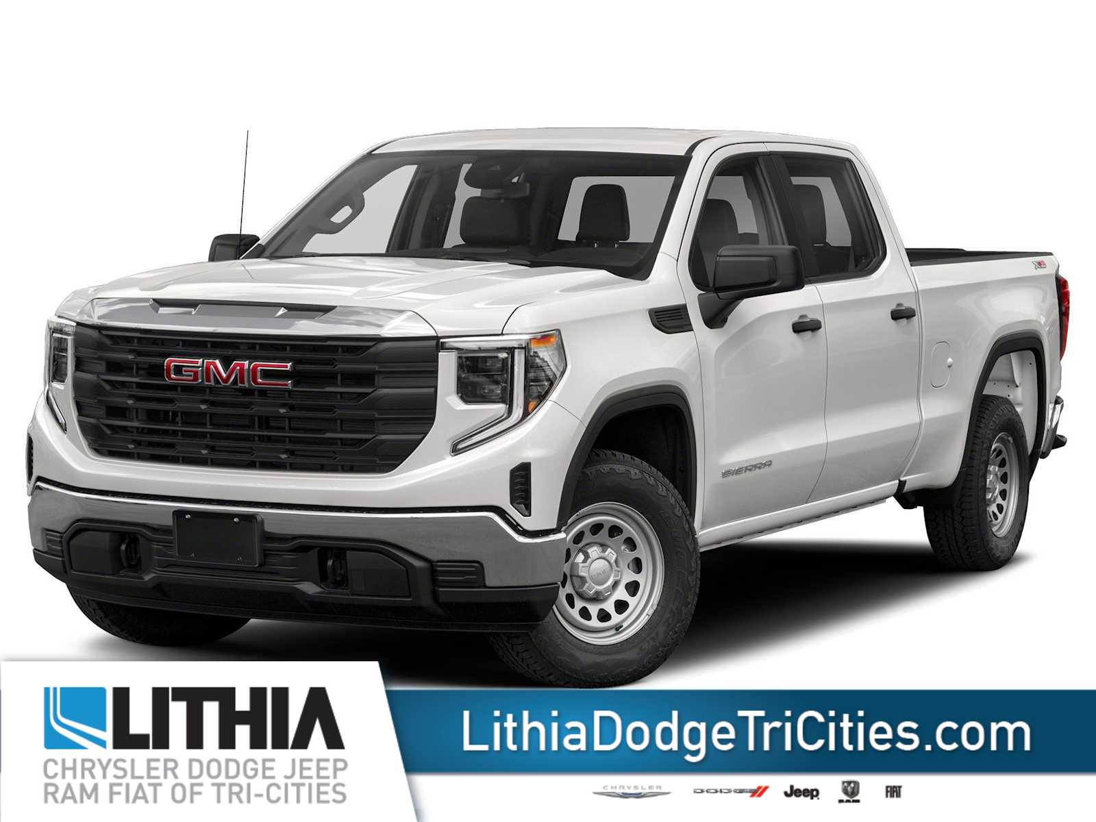 White 2022 GMC Sierra 1500 AT4 Crew Cab 4WD Pickup Truck Four-Wheel Drive Automatic