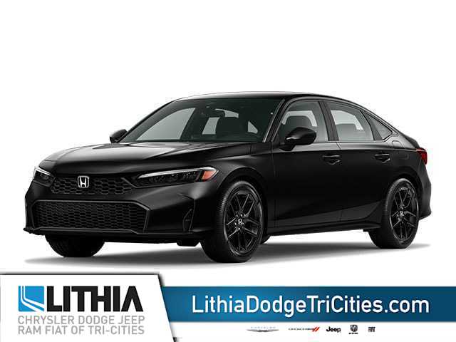 Black 2025 Honda Civic Sedan Front-Wheel Drive Continuously Variable Transmission