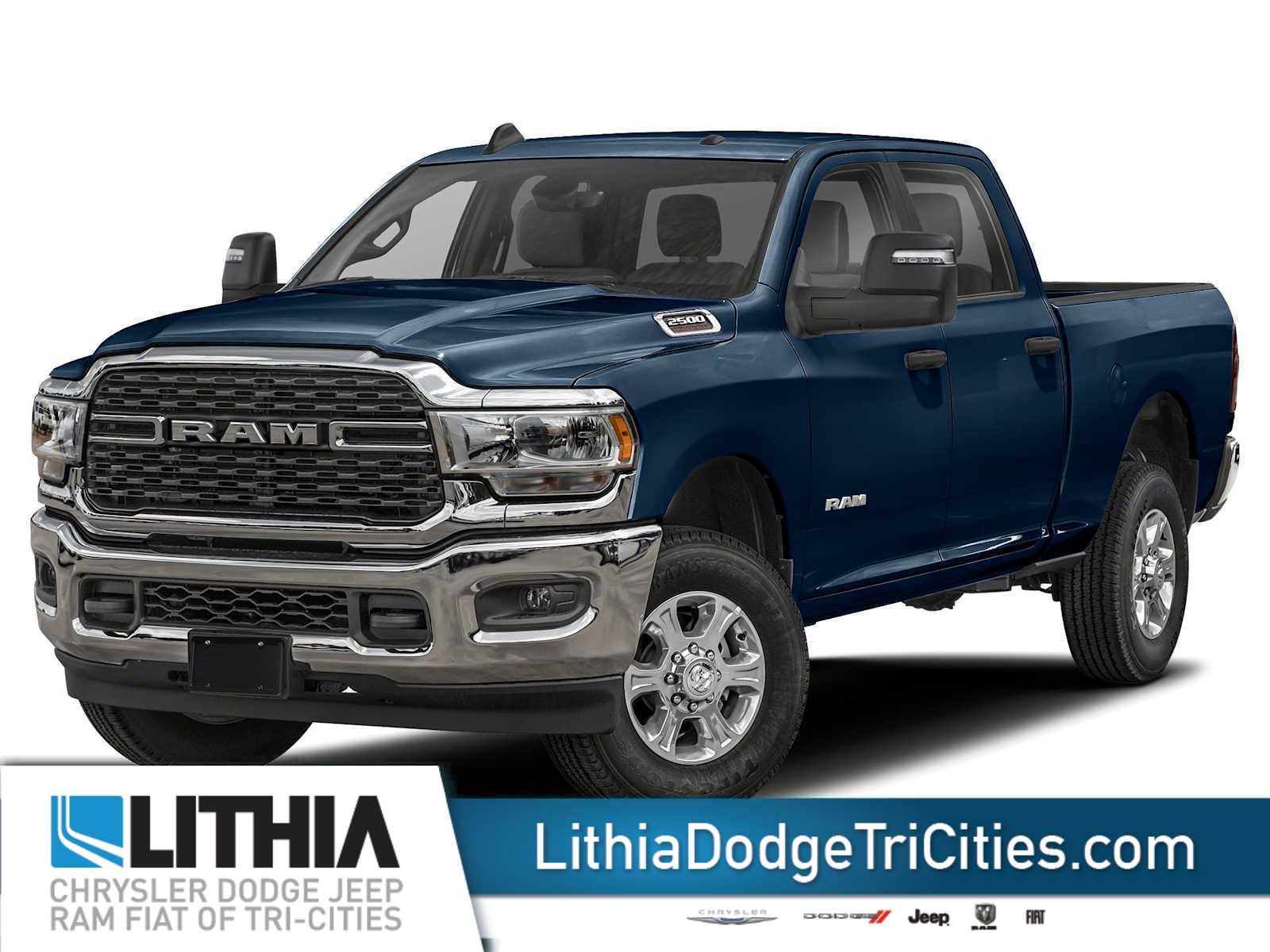 Patriot Blue Pearlcoat 2023 RAM 2500 Laramie Crew Cab 4WD Pickup Truck Four-Wheel Drive 8-Speed Automatic