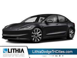 Black 2024 Tesla Model 3 Sedan All-Wheel Drive 1-Speed Automatic
