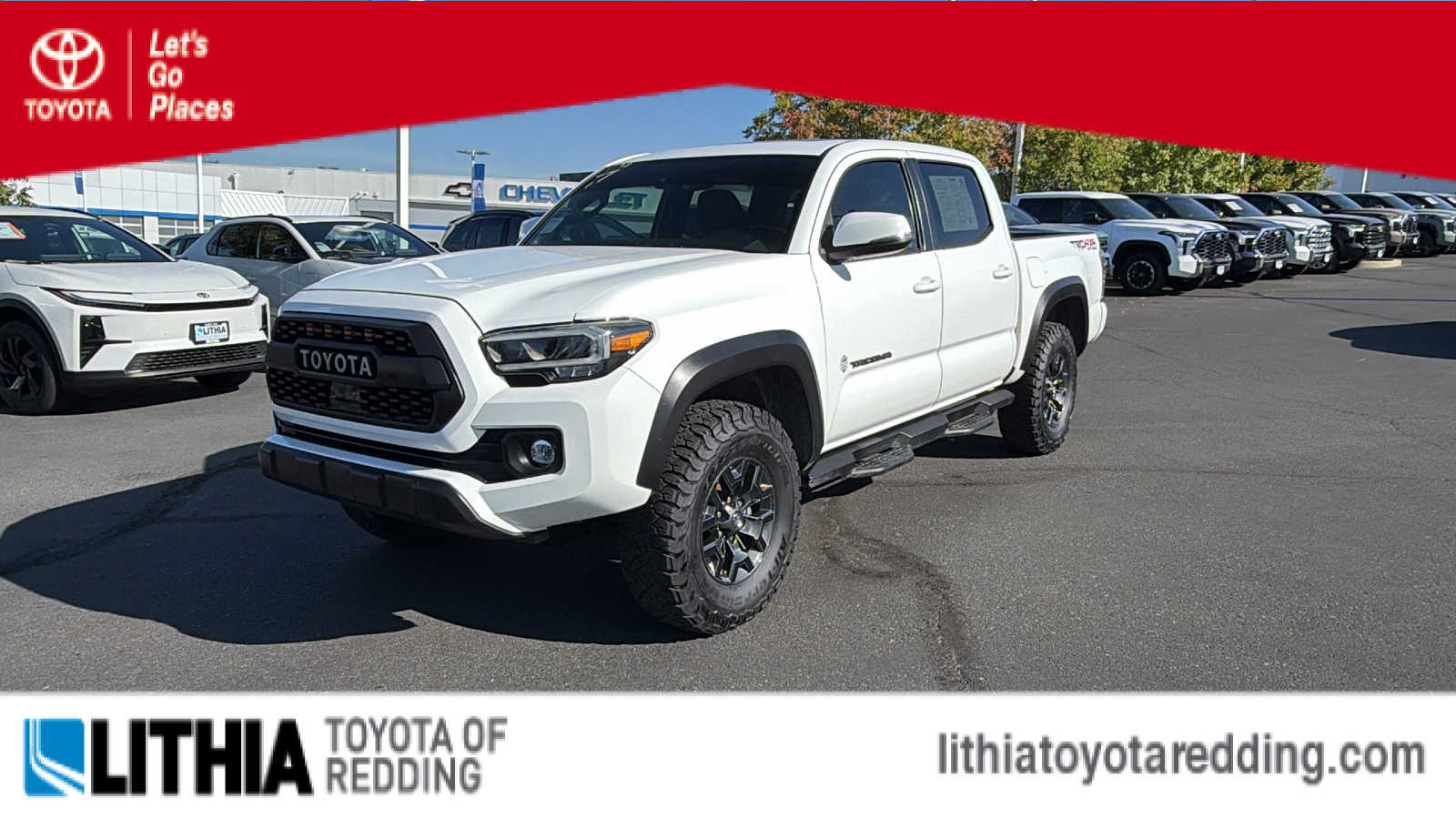 Super White 2020 Toyota Tacoma Pickup Truck Four-Wheel Drive Manual