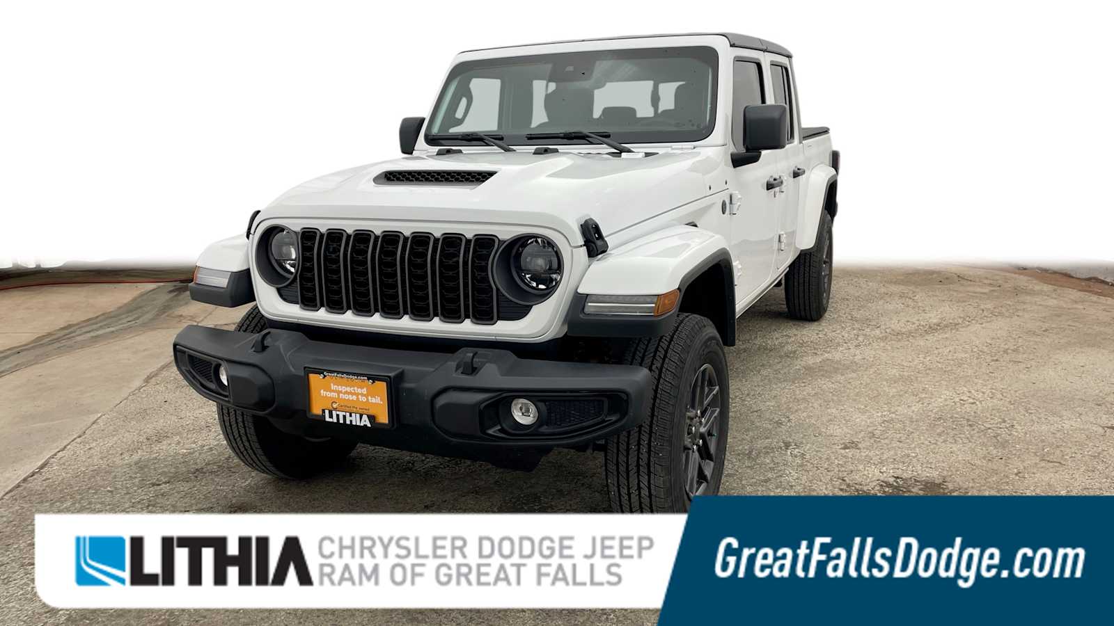 Bright White Clearcoat 2025 Jeep Gladiator Sport S Crew Cab 4WD Pickup Truck Four-Wheel Drive 8-Speed Automatic