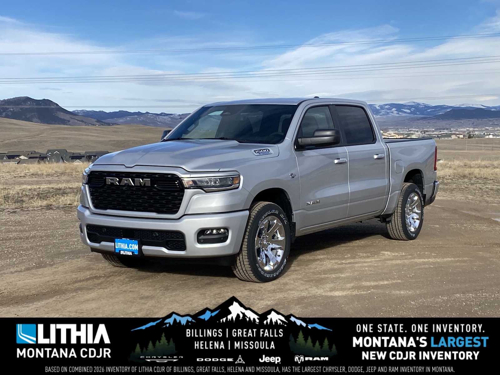 Silver Zynith 2026 RAM 1500 Pickup Truck Four-Wheel Drive 8-Speed Automatic