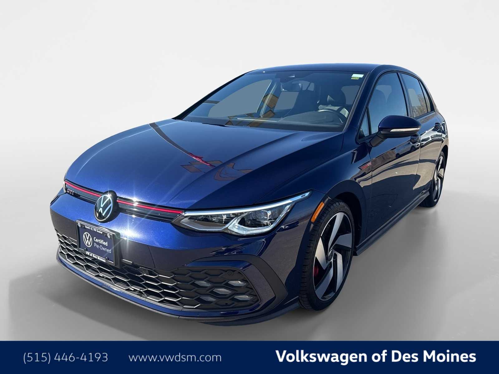 Atlantic Blue Metallic 2023 Volkswagen Golf GTI 2.0T S FWD Hatchback Front-Wheel Drive 7-Speed Automatic