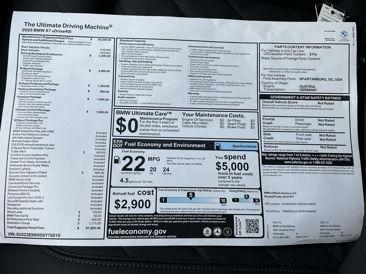 2025 BMW X7 xDrive40i 38