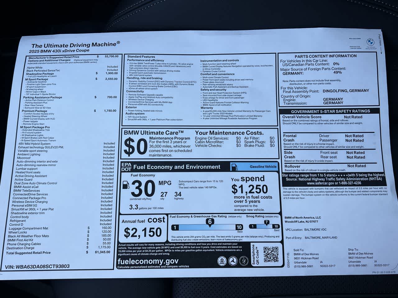 2025 BMW 4 Series 430i xDrive 35