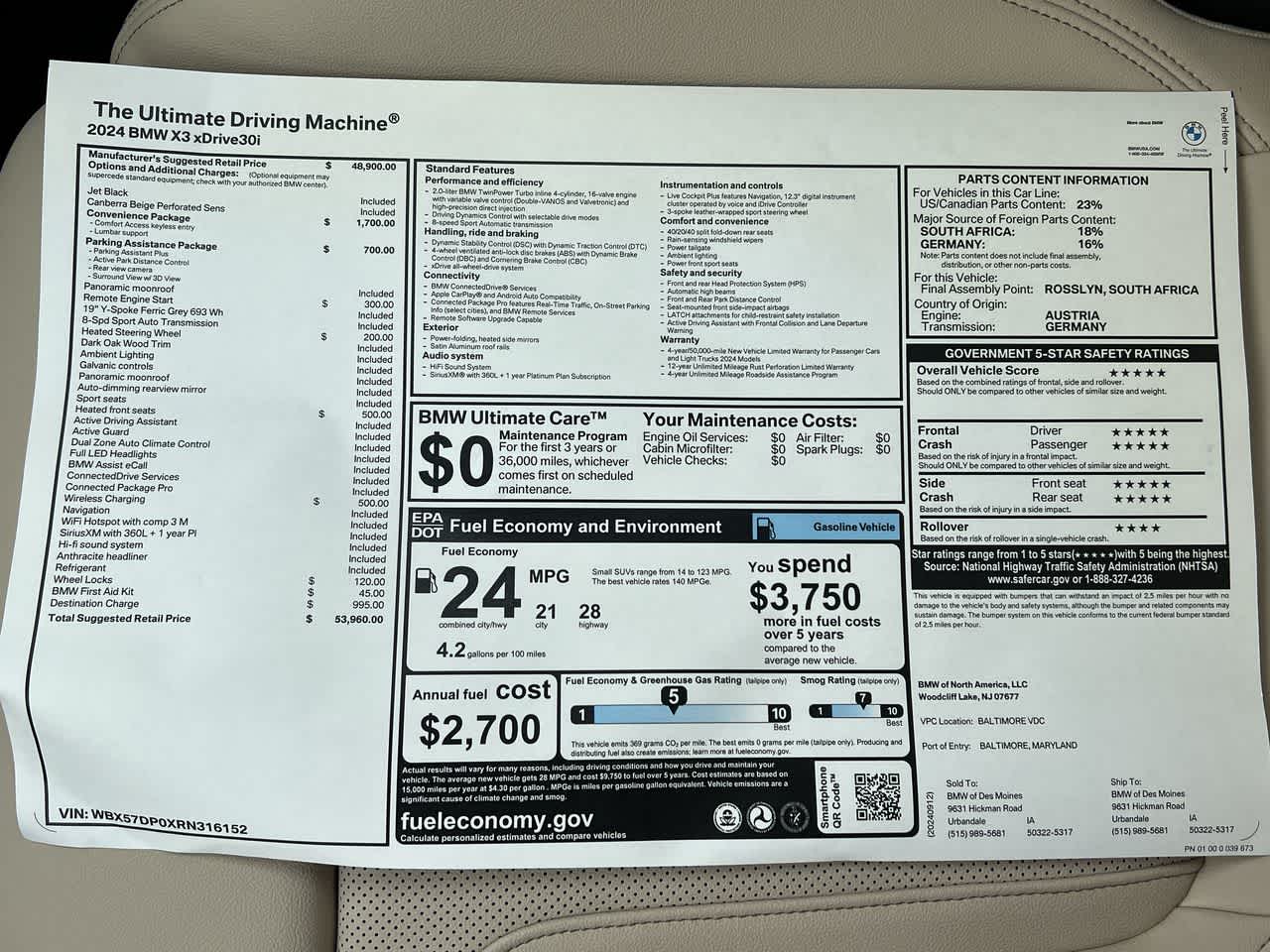 2024 BMW X3 xDrive30i 36