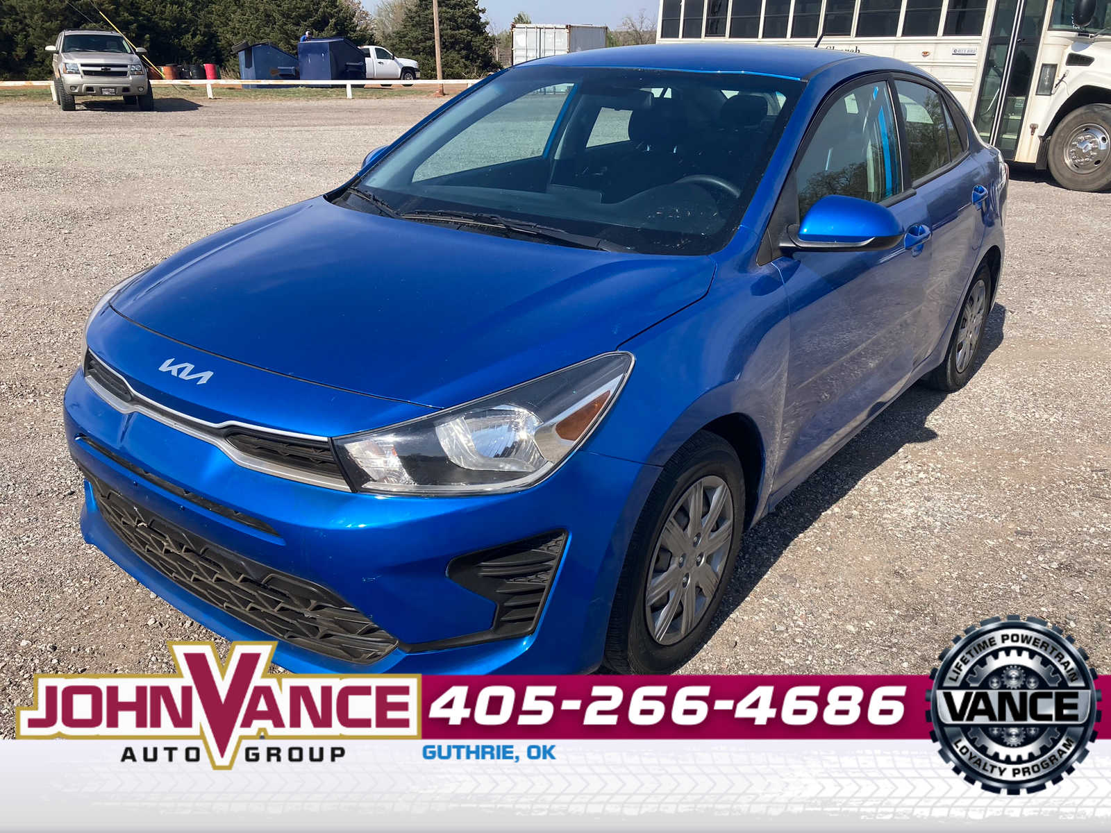 Sporty Blue 2023 Kia Rio S FWD Sedan Front-Wheel Drive Continuously Variable Transmission