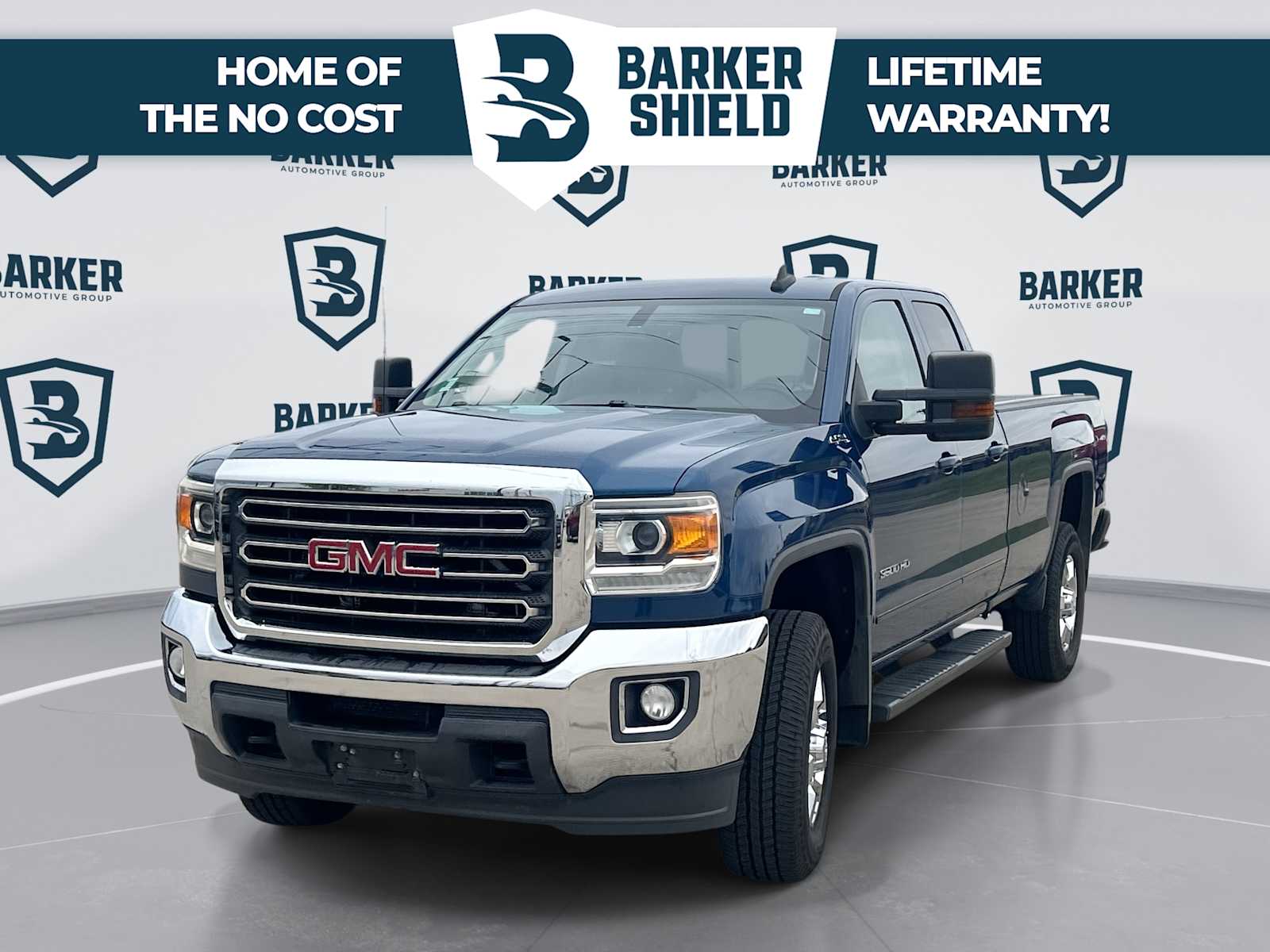 Blue 2016 GMC Sierra 3500HD SLE Double Cab 4WD Pickup Truck Four-Wheel Drive 6-Speed Automatic