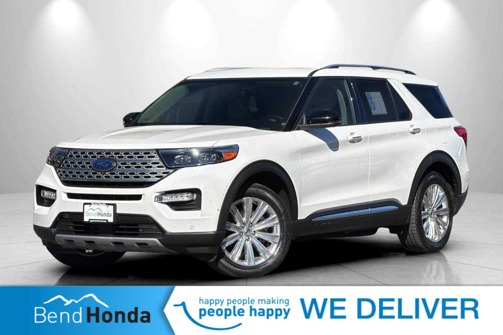 Star White Metallic Tri-Coat 2021 Ford Explorer Hybrid SUV / Crossover All-Wheel Drive Automatic