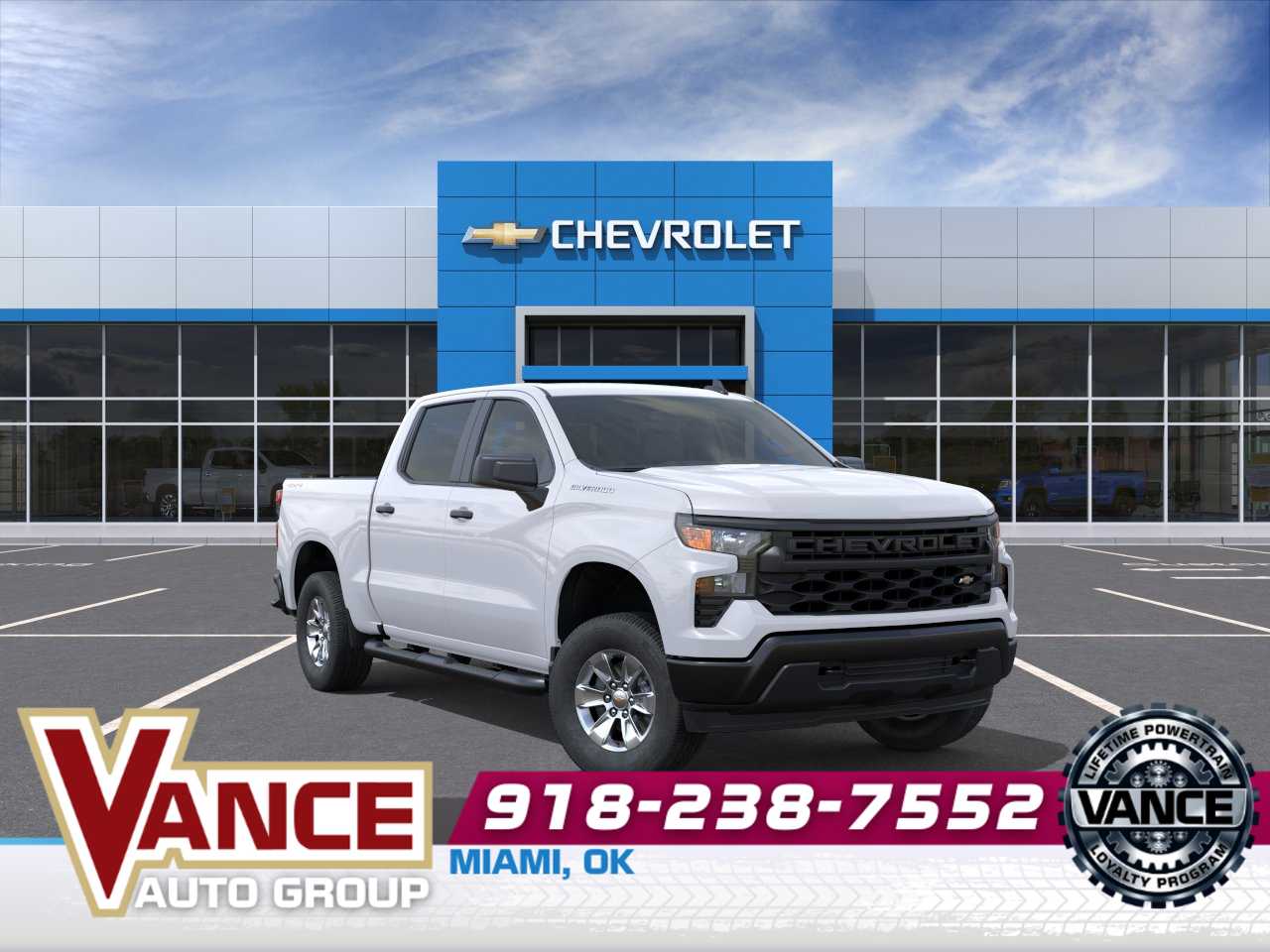 Summit White 2026 Chevrolet Silverado 1500 Work Truck Crew Cab 4WD Pickup Truck Four-Wheel Drive Automatic