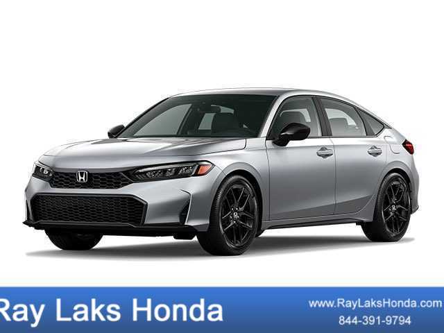 Solar Silver Metallic 2026 Honda Civic Hatchback Sport FWD Hatchback Front-Wheel Drive Continuously Variable Transmission