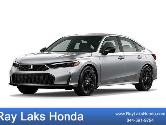 Solar Silver Metallic 2026 Honda Civic Hybrid Sedan Front-Wheel Drive Continuously Variable Transmission