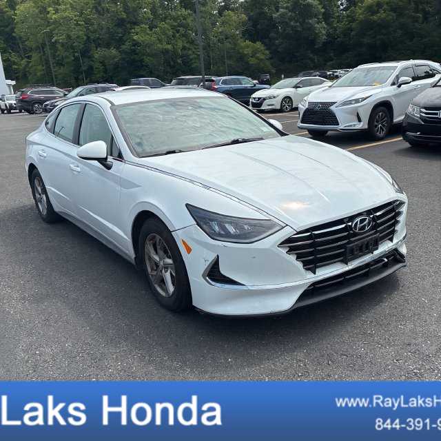 Quartz White 2021 Hyundai Sonata Sedan Front-Wheel Drive 8-Speed Automatic