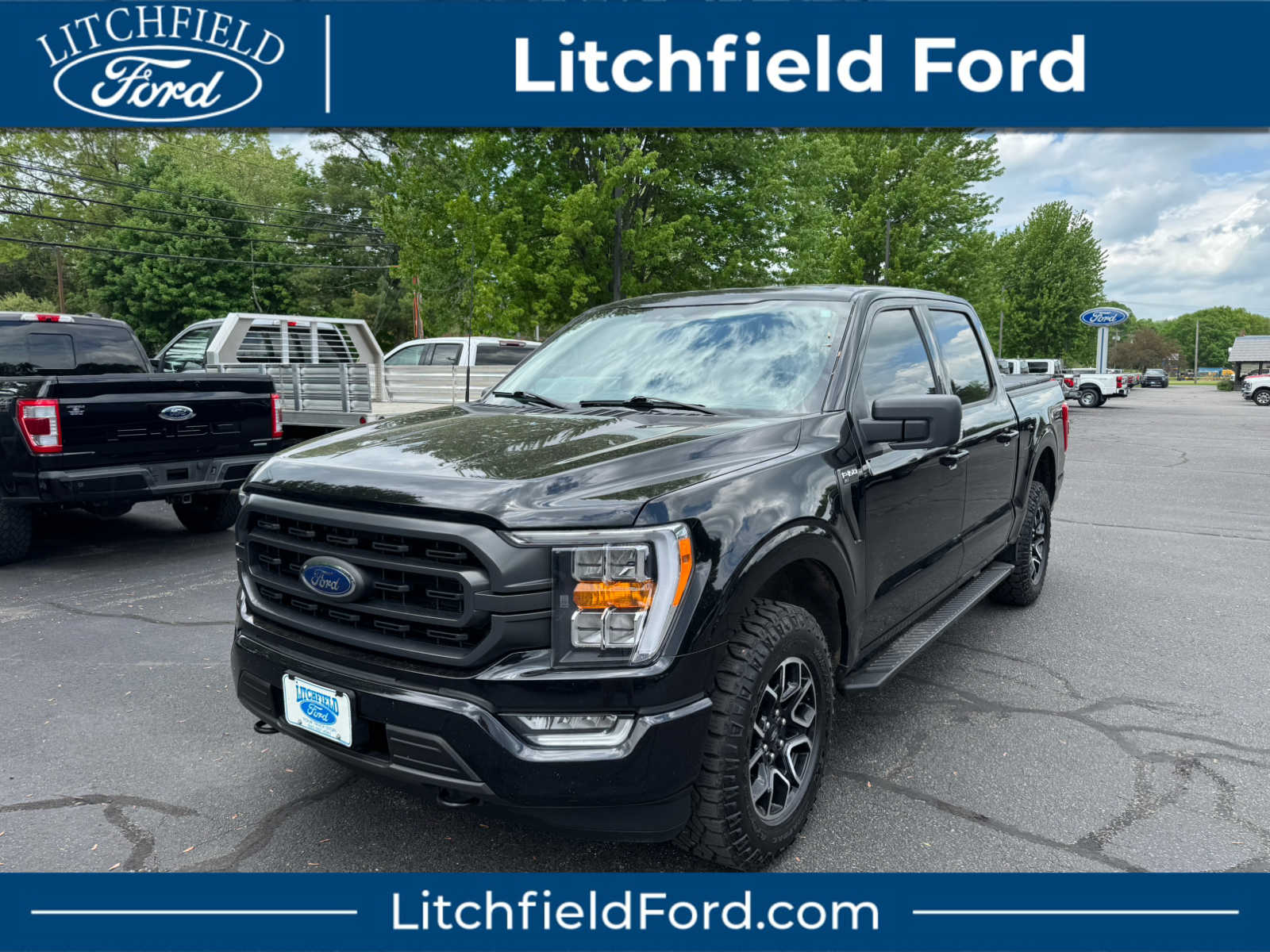Agate Black 2023 Ford F-150 XLT SuperCrew 4WD Pickup Truck Four-Wheel Drive Automatic