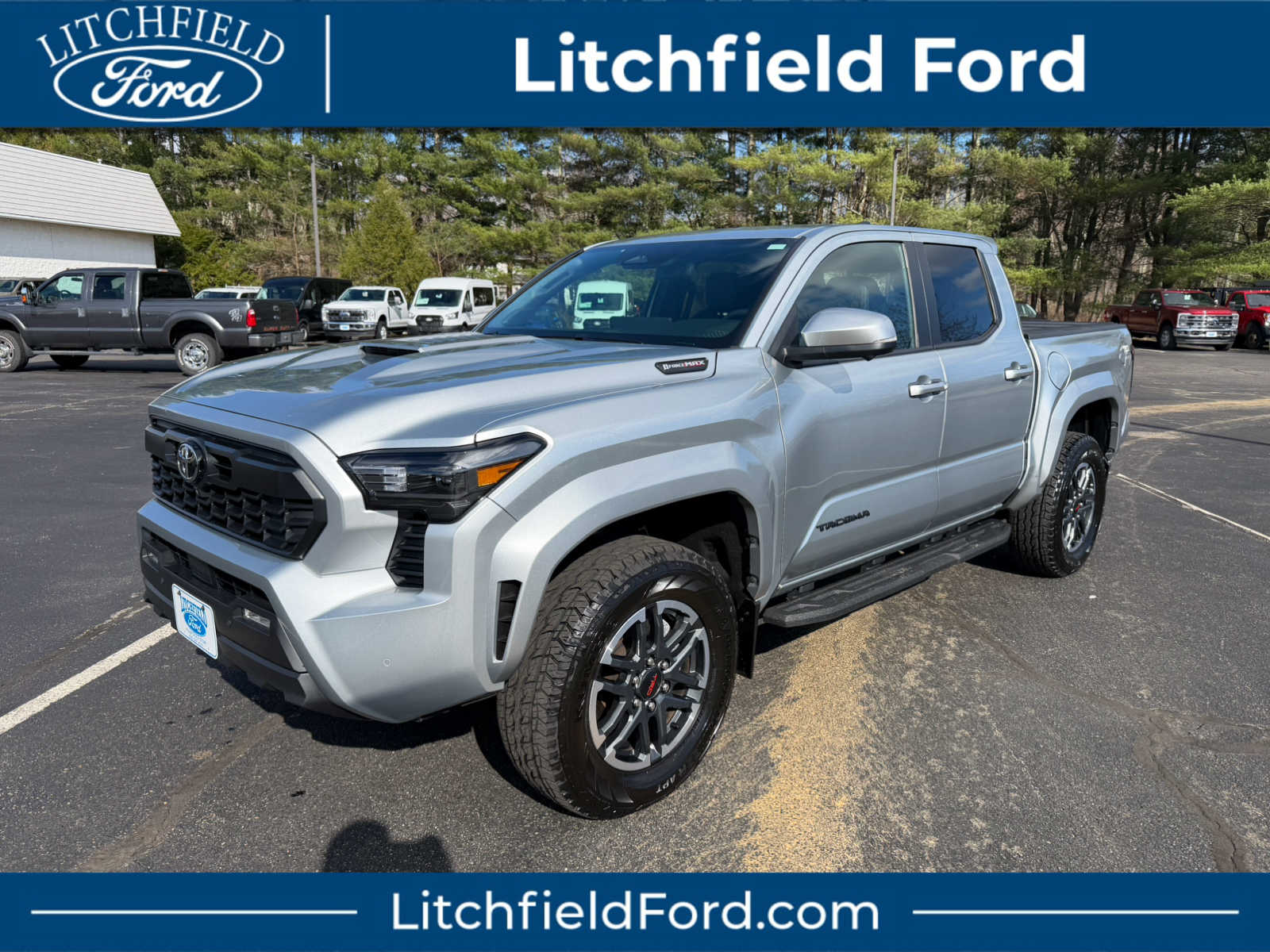 Celestial Silver Metallic 2024 Toyota Tacoma TRD Sport Double Cab 4WD Pickup Truck Four-Wheel Drive 8-Speed Automatic