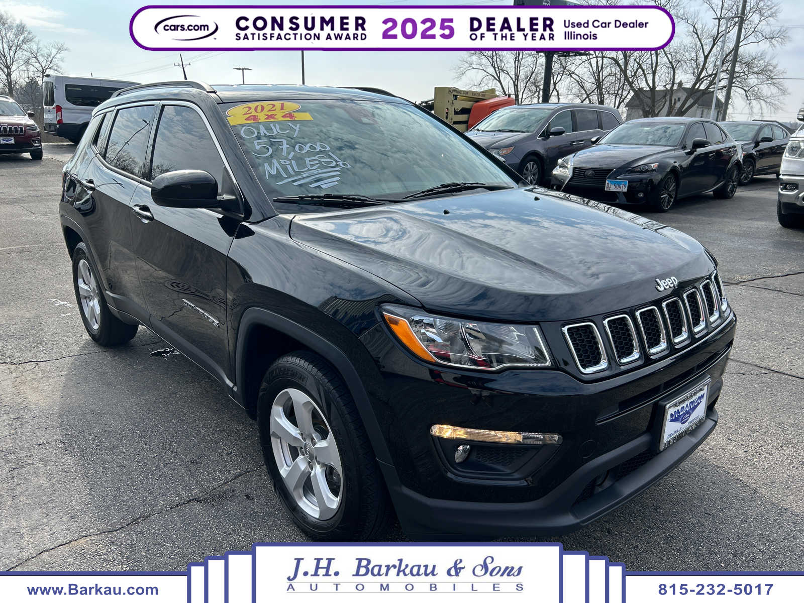 Diamond Black Crystal Pearlcoat 2021 Jeep Compass Latitude 4WD SUV / Crossover Four-Wheel Drive 9-Speed Automatic