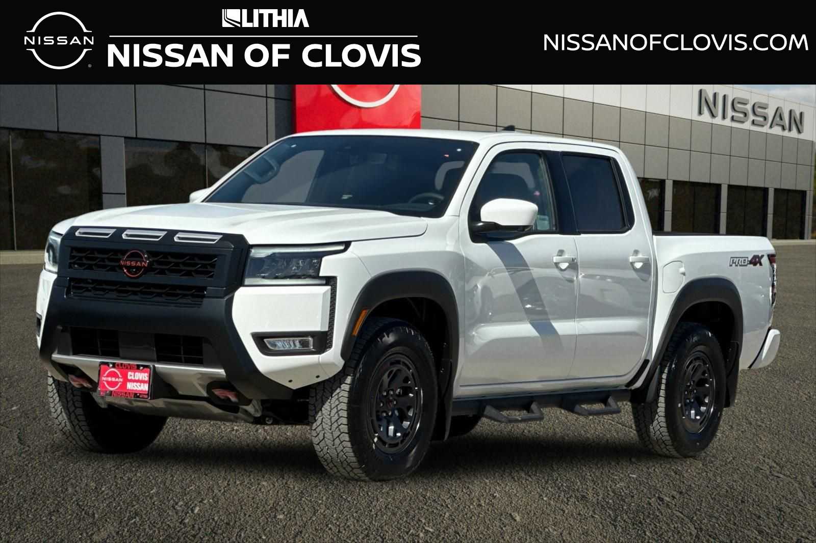 Glacier White 2026 Nissan Frontier Pickup Truck Four-Wheel Drive 9-Speed Automatic