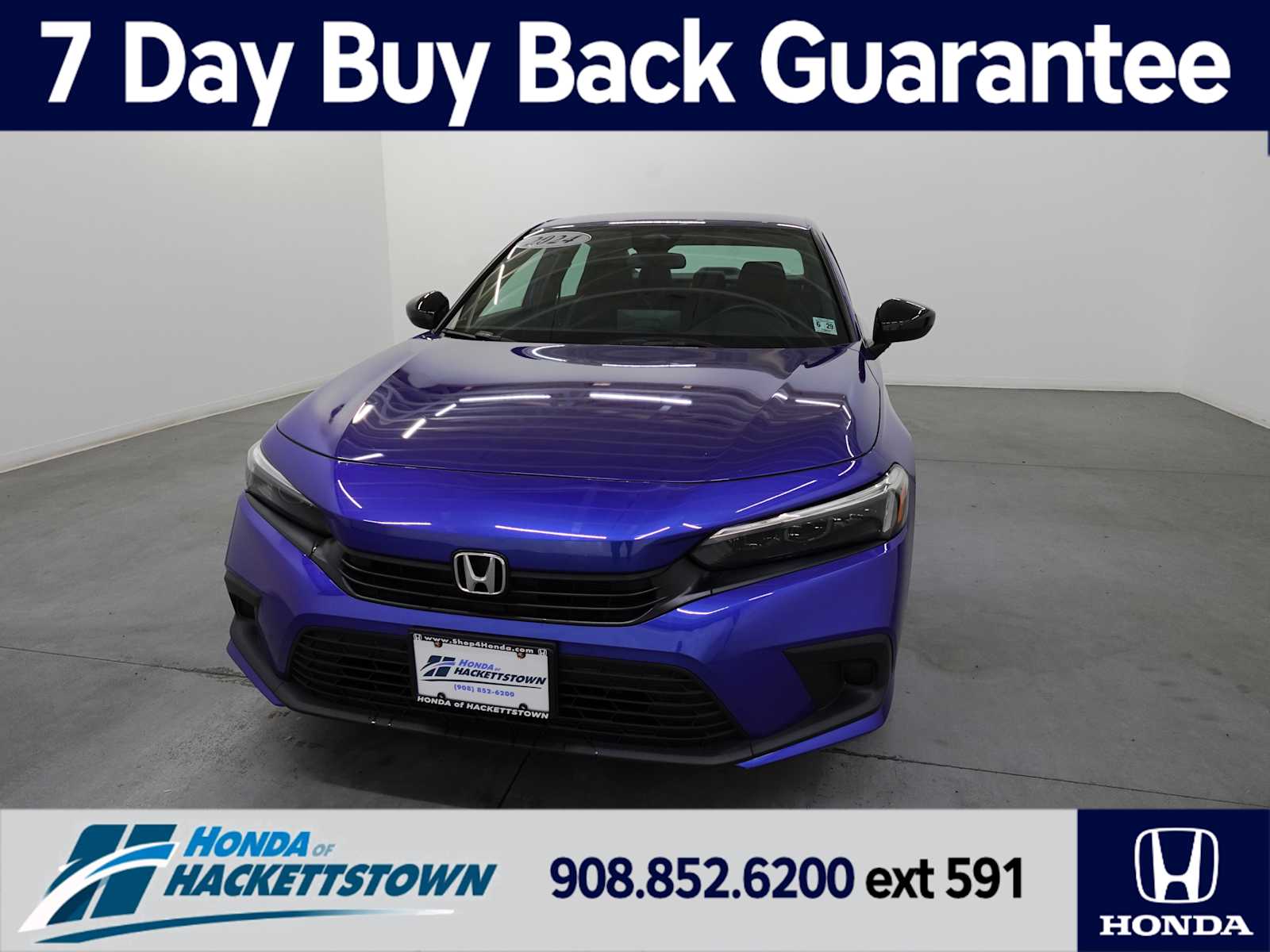 Aegean Blue Metallic 2024 Honda Civic Sedan Front-Wheel Drive Continuously Variable Transmission