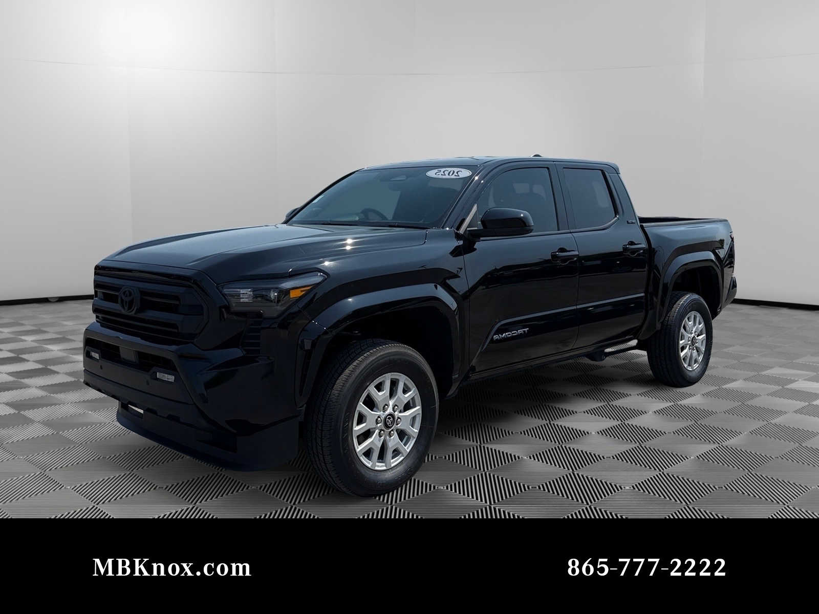 Black 2025 Toyota Tacoma SR5 Double Cab 4WD Pickup Truck Four-Wheel Drive 8-Speed Automatic