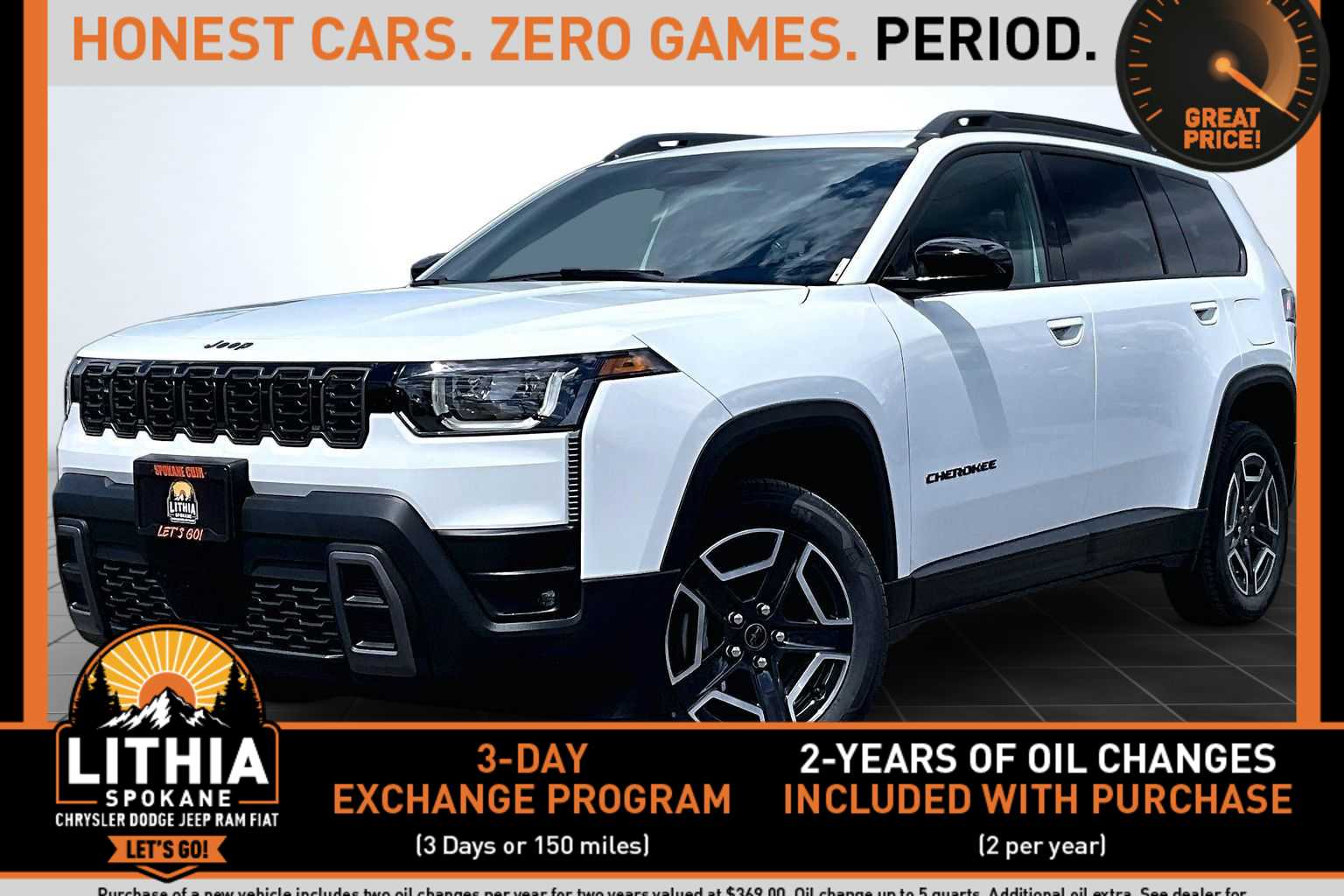 Bright White Clearcoat 2026 Jeep Cherokee Laredo 4WD SUV / Crossover Four-Wheel Drive Continuously Variable Transmission