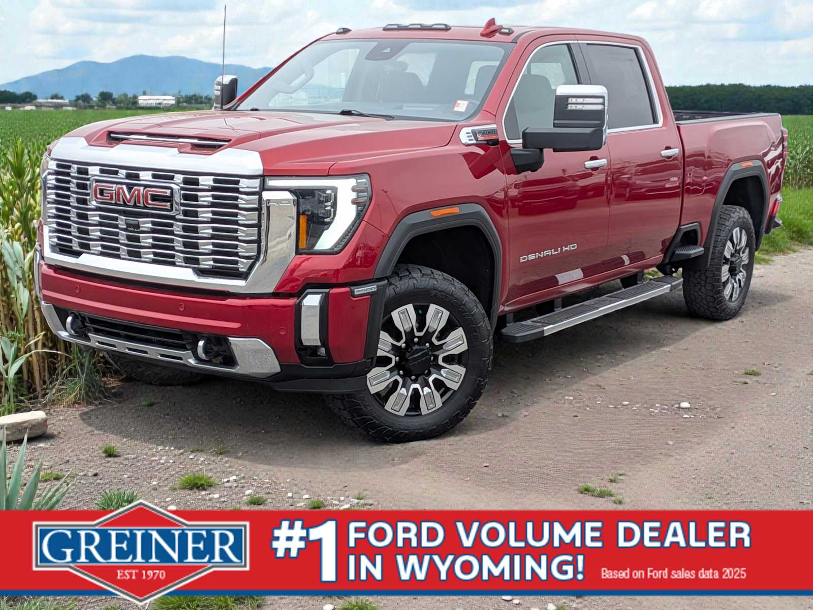 Red 2024 GMC Sierra 3500HD Denali Crew Cab 4WD Pickup Truck Four-Wheel Drive Automatic