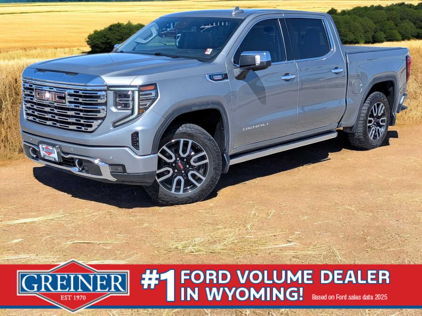Sterling Metallic 2023 GMC Sierra 1500 Denali Crew Cab 4WD Pickup Truck Four-Wheel Drive Automatic