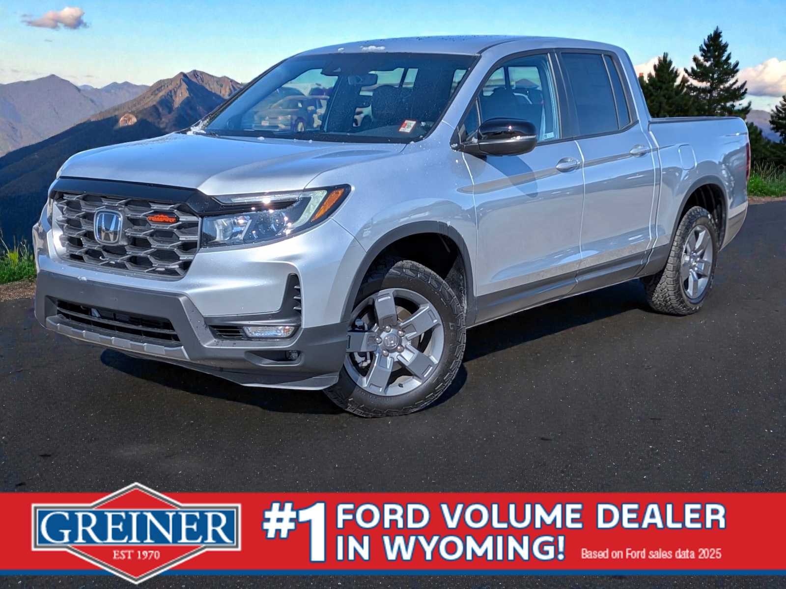 Solar Silver Metallic 2025 Honda Ridgeline TrailSport AWD Pickup Truck All-Wheel Drive 9-Speed Automatic