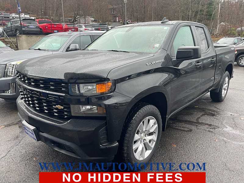 Black 2021 Chevrolet Silverado 1500 Custom Double Cab 4WD Pickup Truck Four-Wheel Drive 6-Speed Automatic