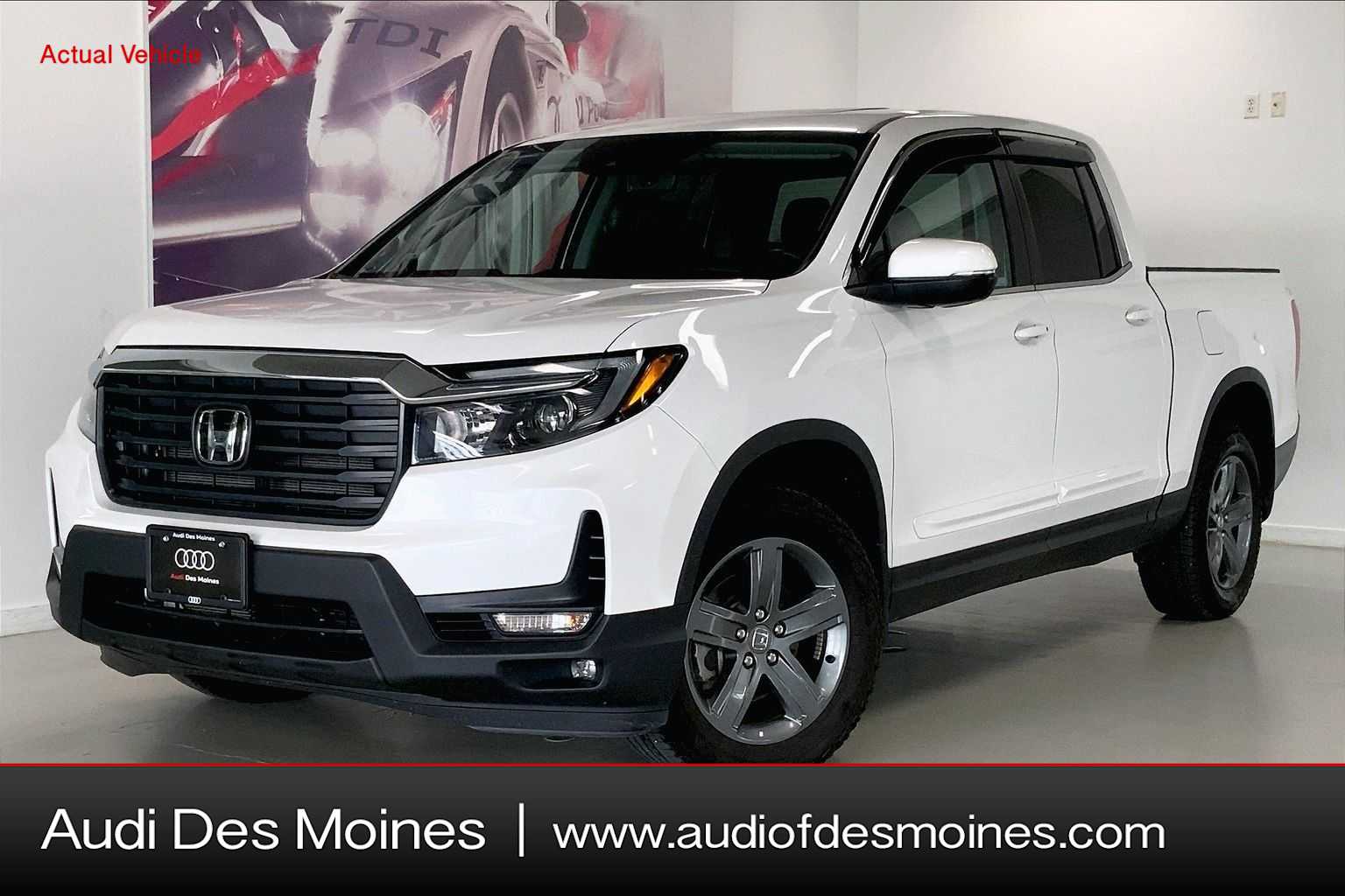 Platinum White Pearl 2023 Honda Ridgeline Pickup Truck All-Wheel Drive 9-Speed Automatic