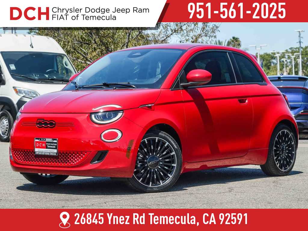 Red by (Red) 2024 FIAT 500e Hatchback Front-Wheel Drive 1-Speed Automatic