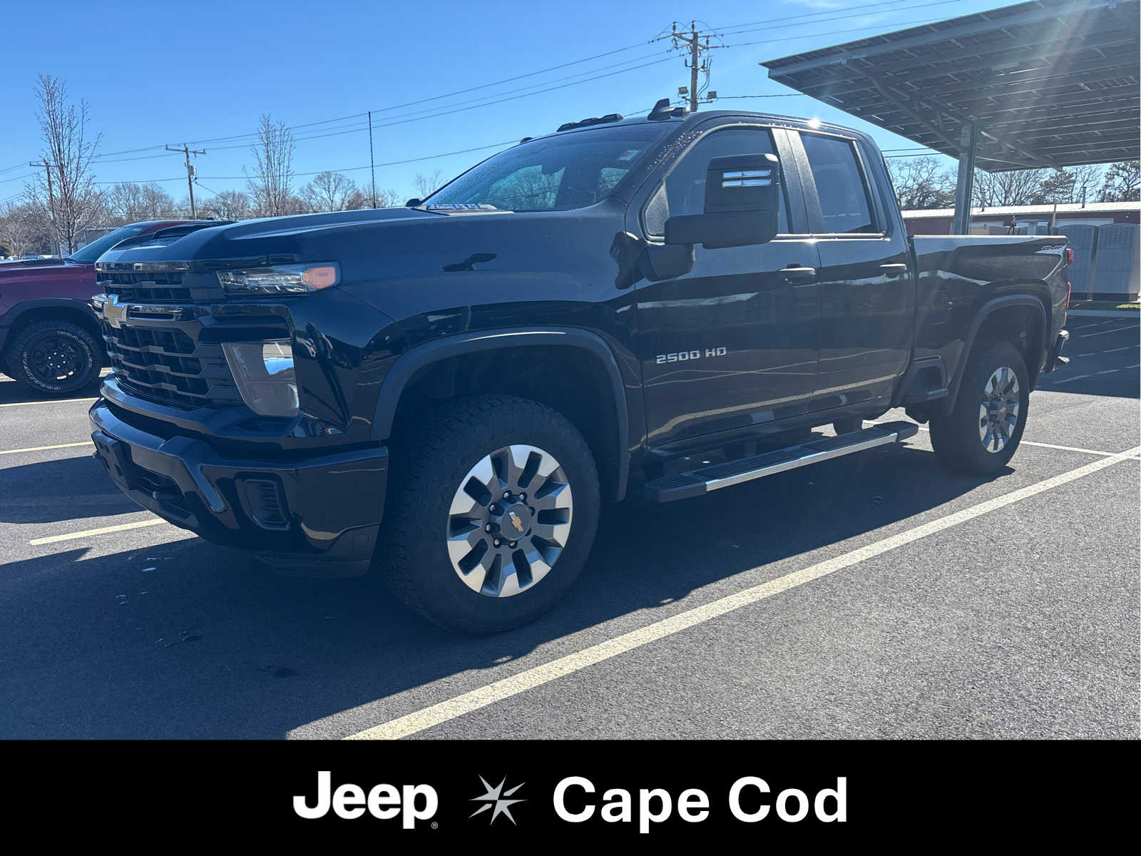 Black 2024 Chevrolet Silverado 2500HD Custom Double Cab 4WD Pickup Truck Four-Wheel Drive Automatic