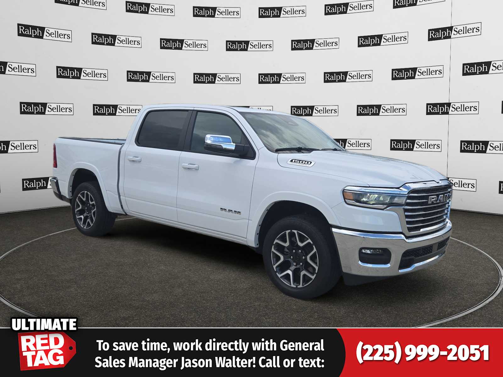 Bright White Clearcoat 2026 RAM 1500 Laramie Crew Cab 4WD Pickup Truck Four-Wheel Drive 8-Speed Automatic