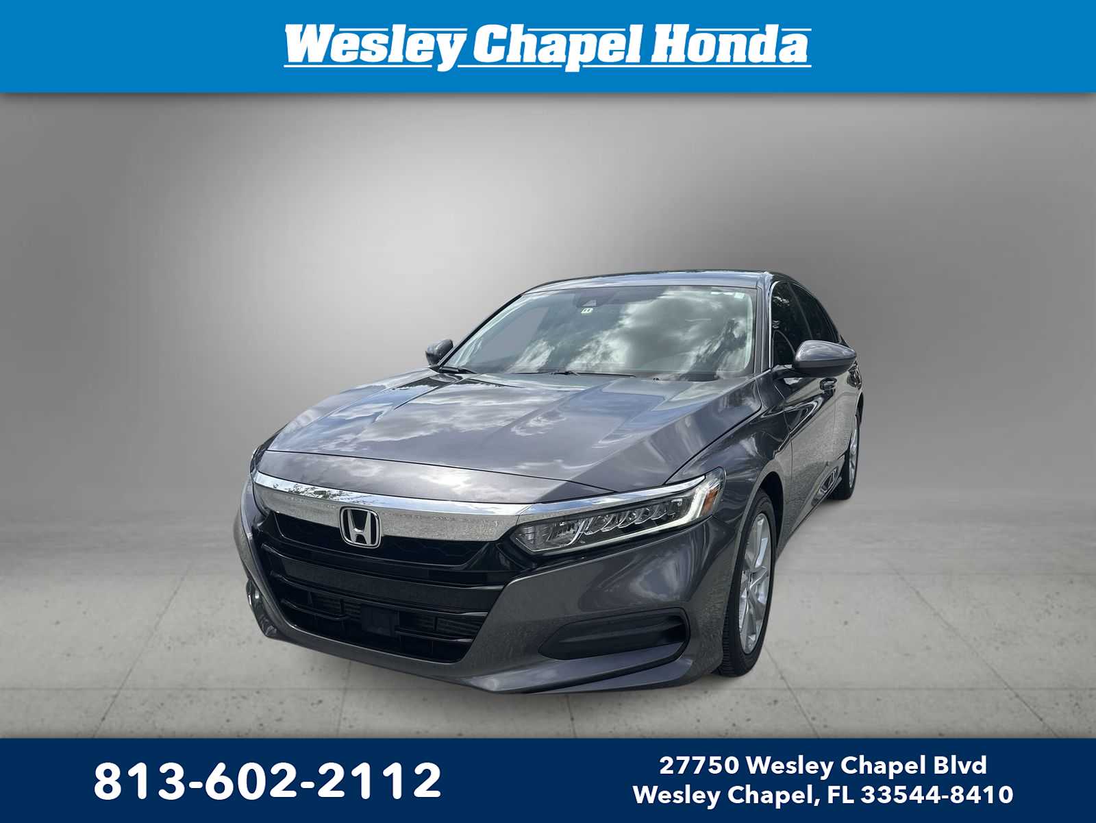 Gray (Modern Steel Metallic) 2019 Honda Accord Sedan Front-Wheel Drive Continuously Variable Transmission