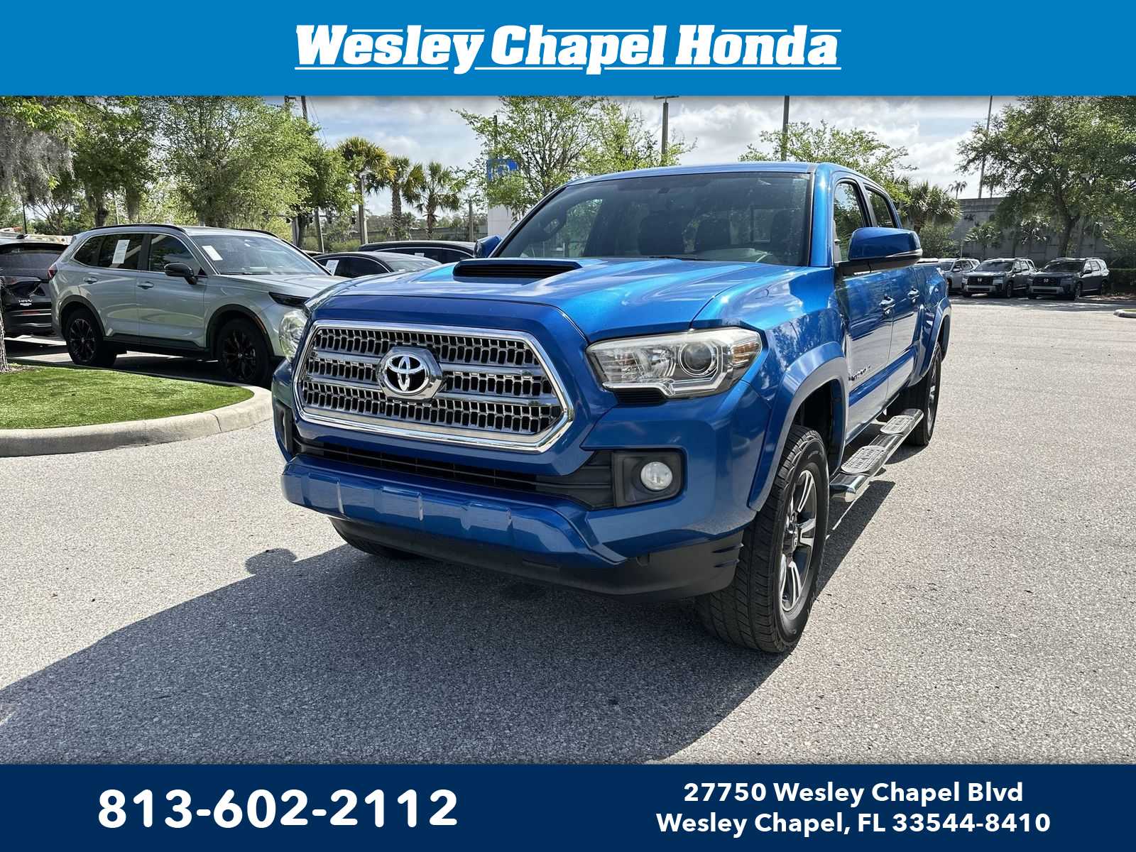 Blazing Blue Pearl 2017 Toyota Tacoma TRD Sport V6 Double Cab LB RWD Pickup Truck 4X2 6-Speed Automatic