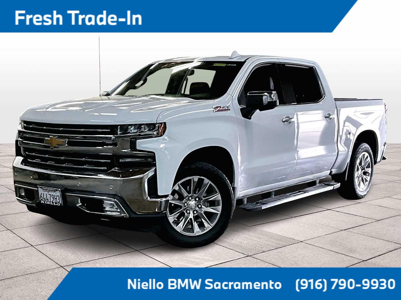 Summit White 2021 Chevrolet Silverado 1500 LTZ Crew Cab 4WD Pickup Truck Four-Wheel Drive 8-Speed Automatic
