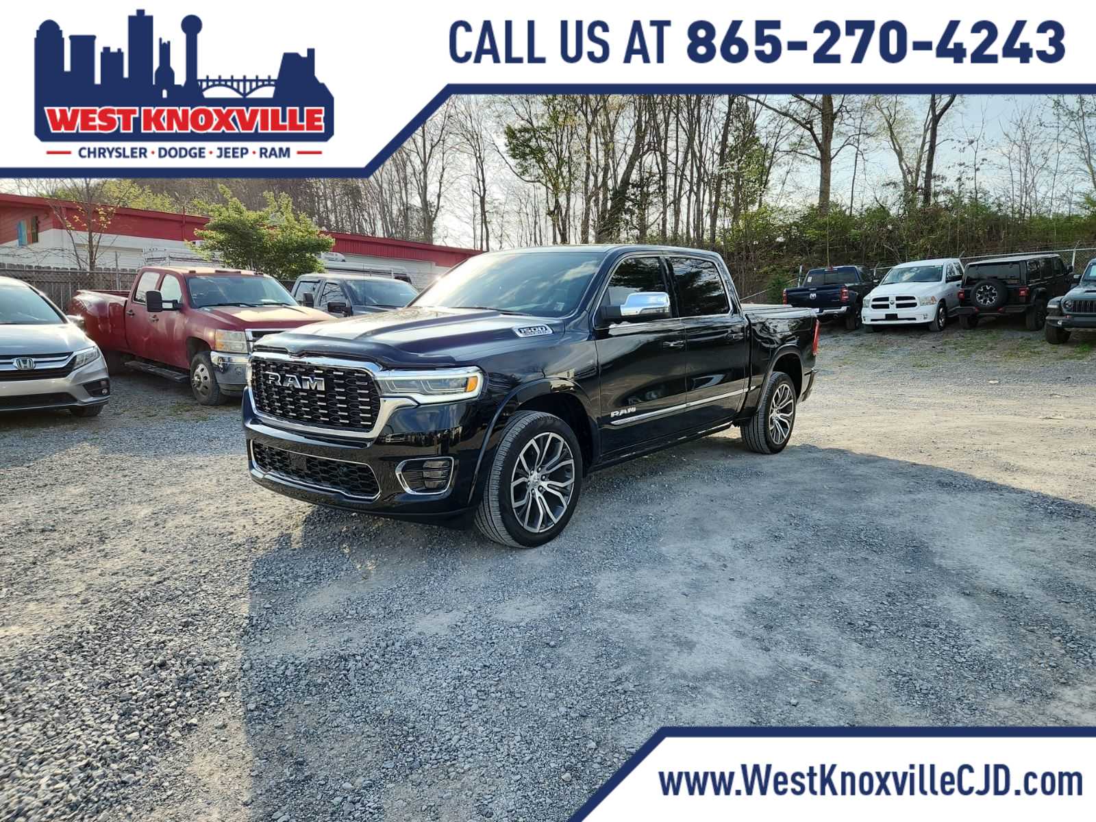 Diamond Black Crystal Pearlcoat 2025 RAM 1500 Tungsten Crew Cab 4WD Pickup Truck Four-Wheel Drive 8-Speed Automatic