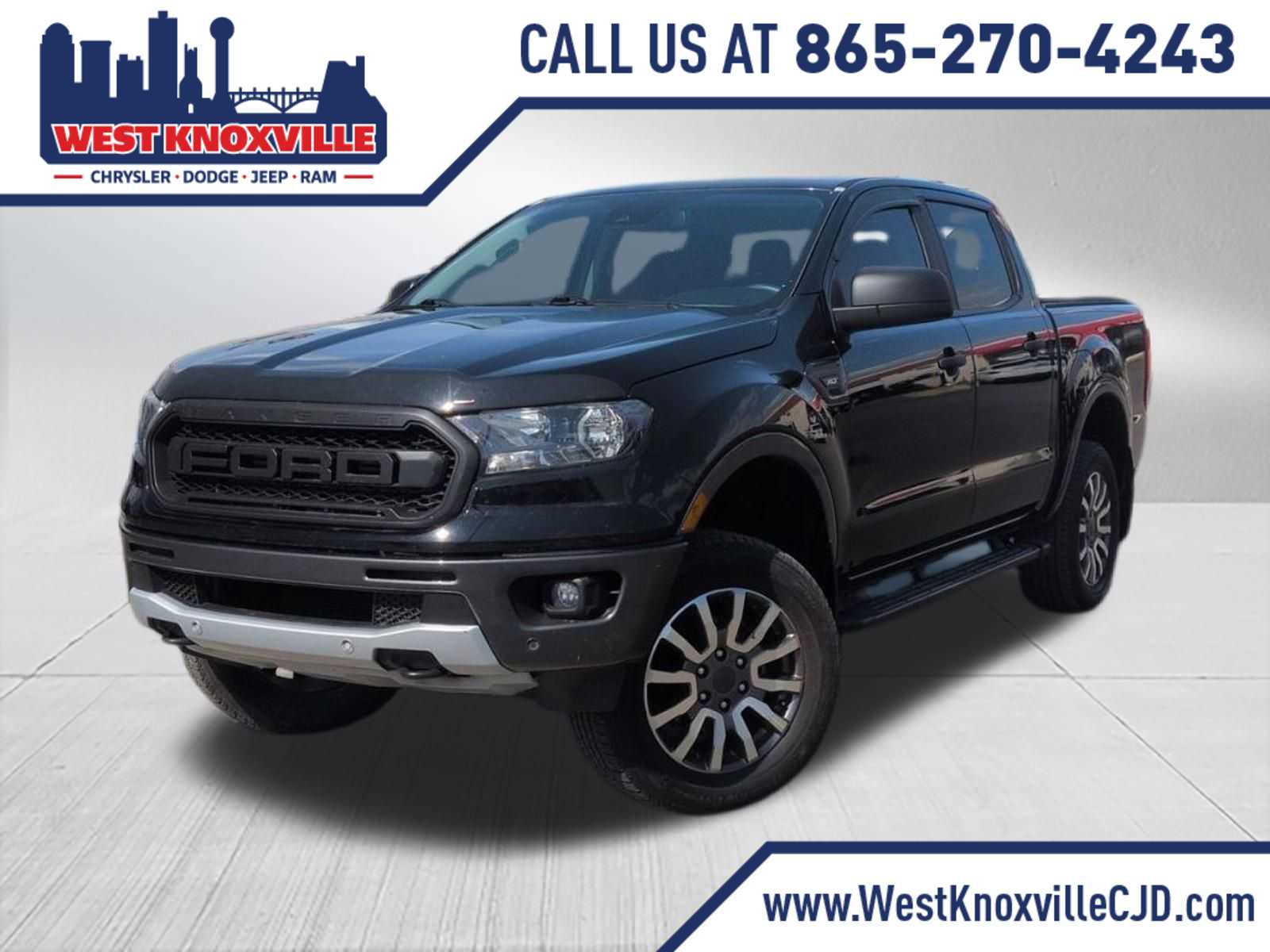 Shadow Black 2019 Ford Ranger XLT SuperCrew 4WD Pickup Truck Four-Wheel Drive Automatic